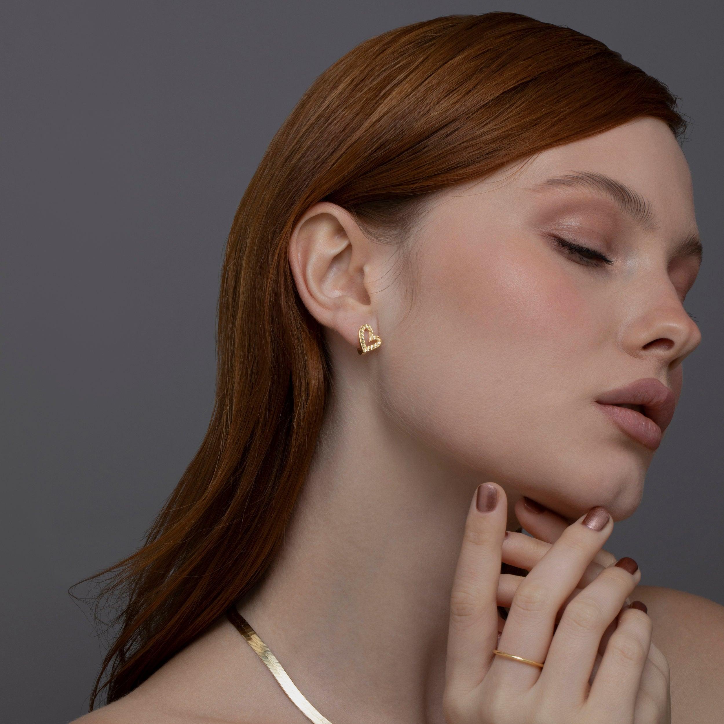 The Heart Hoop Earrings as a wedding gift in 18K Gold Vermeil. Tarnish-resistant, made for keeping.