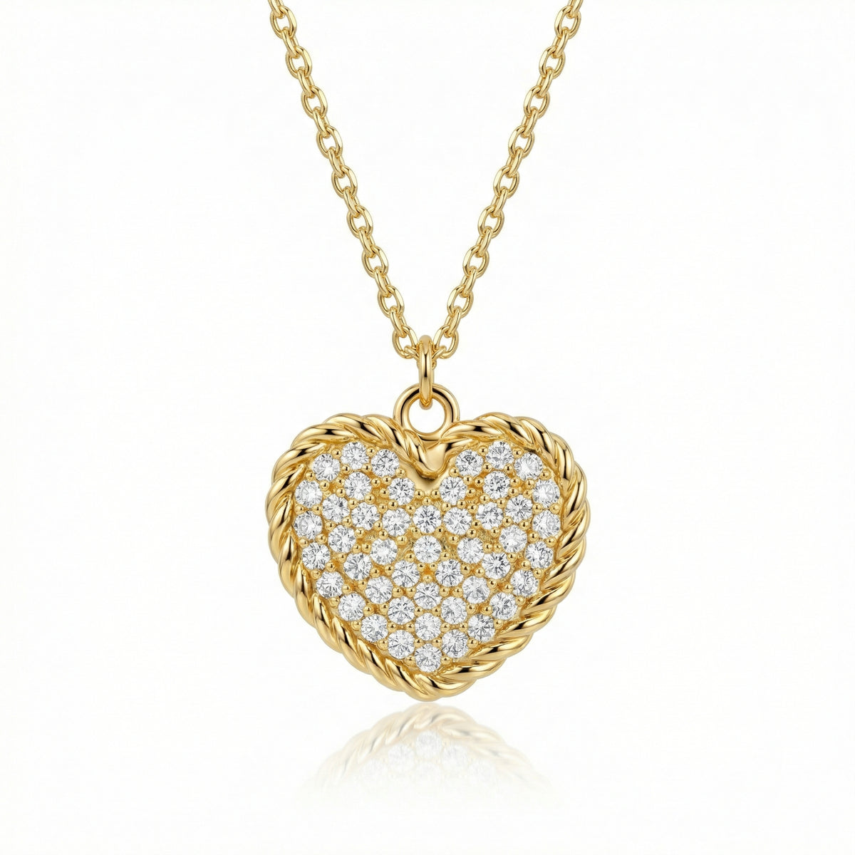 Heart Necklace in 18K Gold Vermeil. Tarnish-resistant, perfect for daily wear.