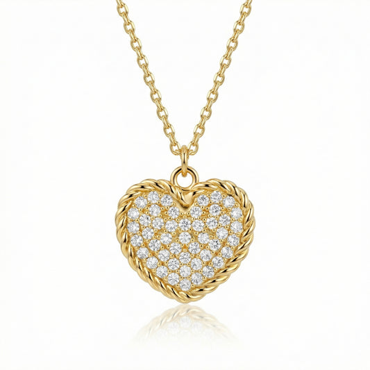 Heart Necklace in 18K Gold Vermeil. Tarnish-resistant, perfect for daily wear.
