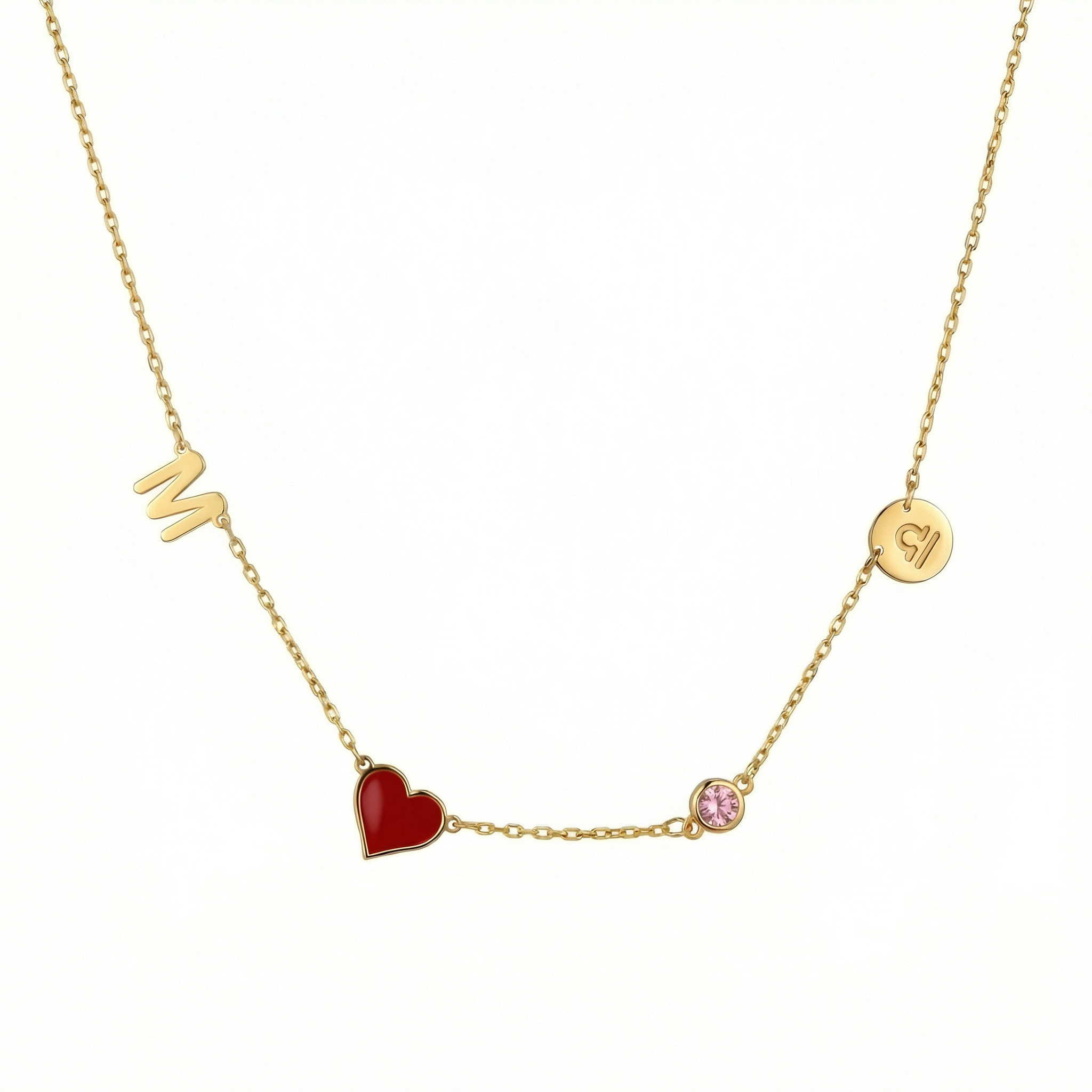 Birth Stone Horoscope Initial Necklace - 18K Gold Vermeil