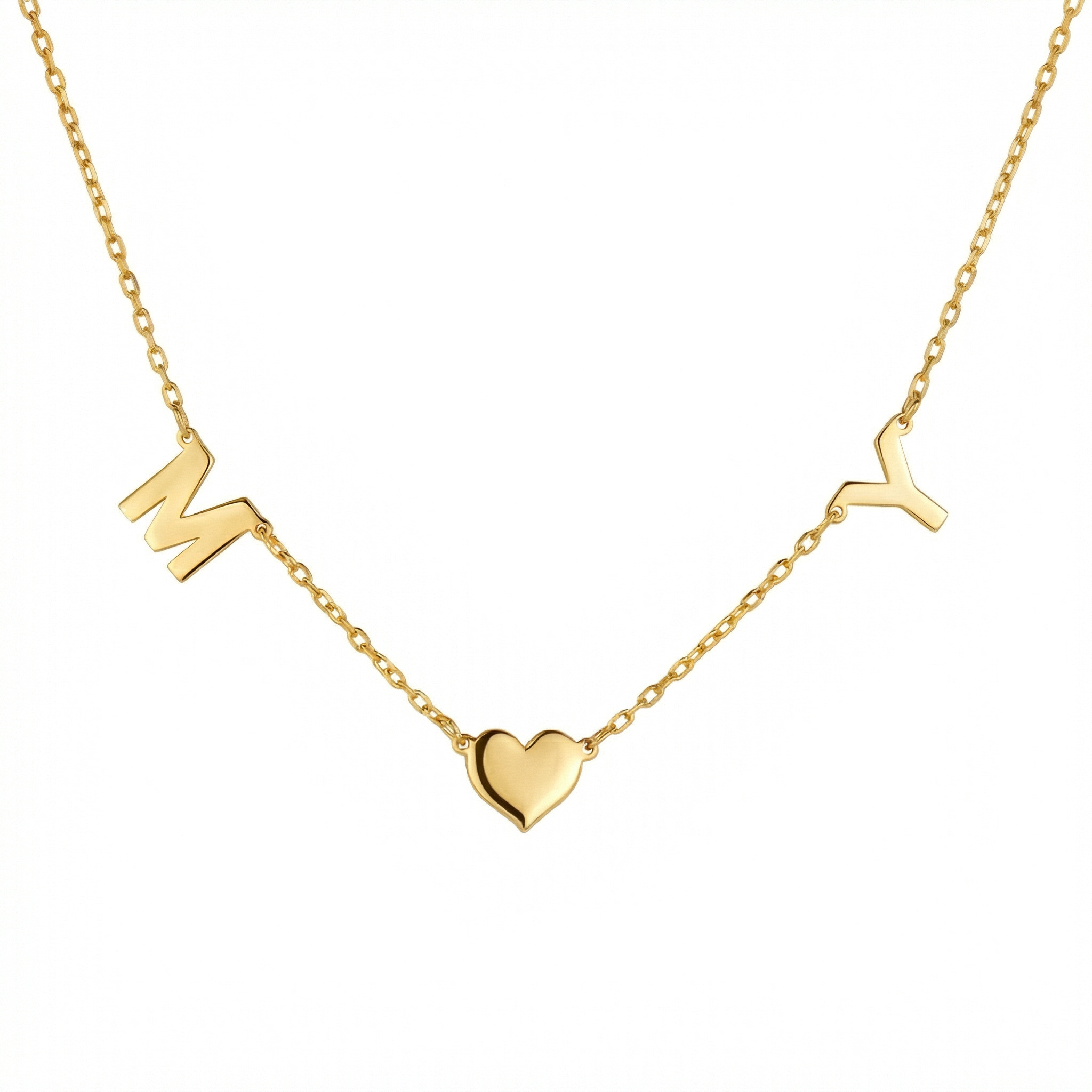 Heart and Initial Necklace - 18K Gold Vermeil