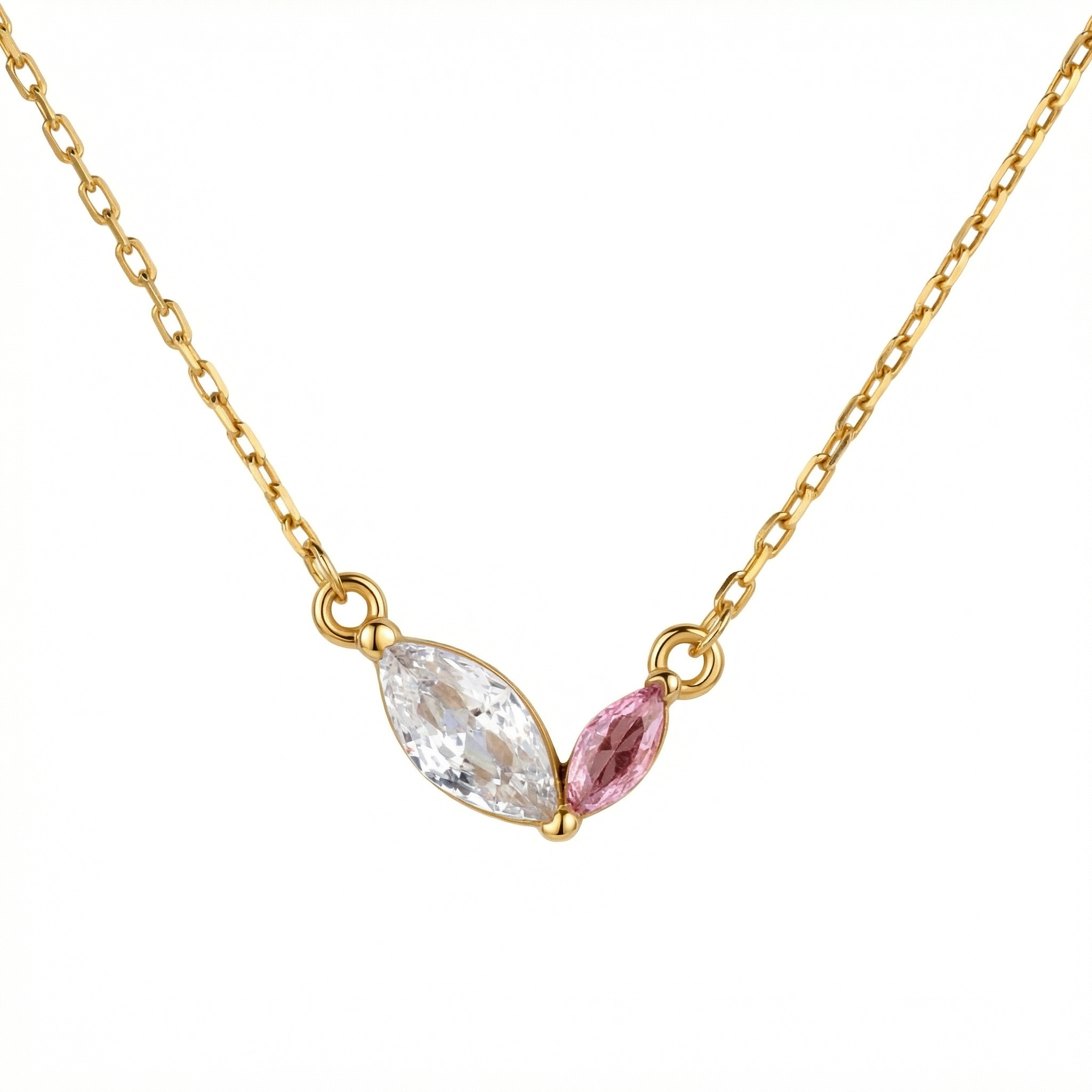 Marquese Double Birth Stone Necklace - 18k Gold Vermeil