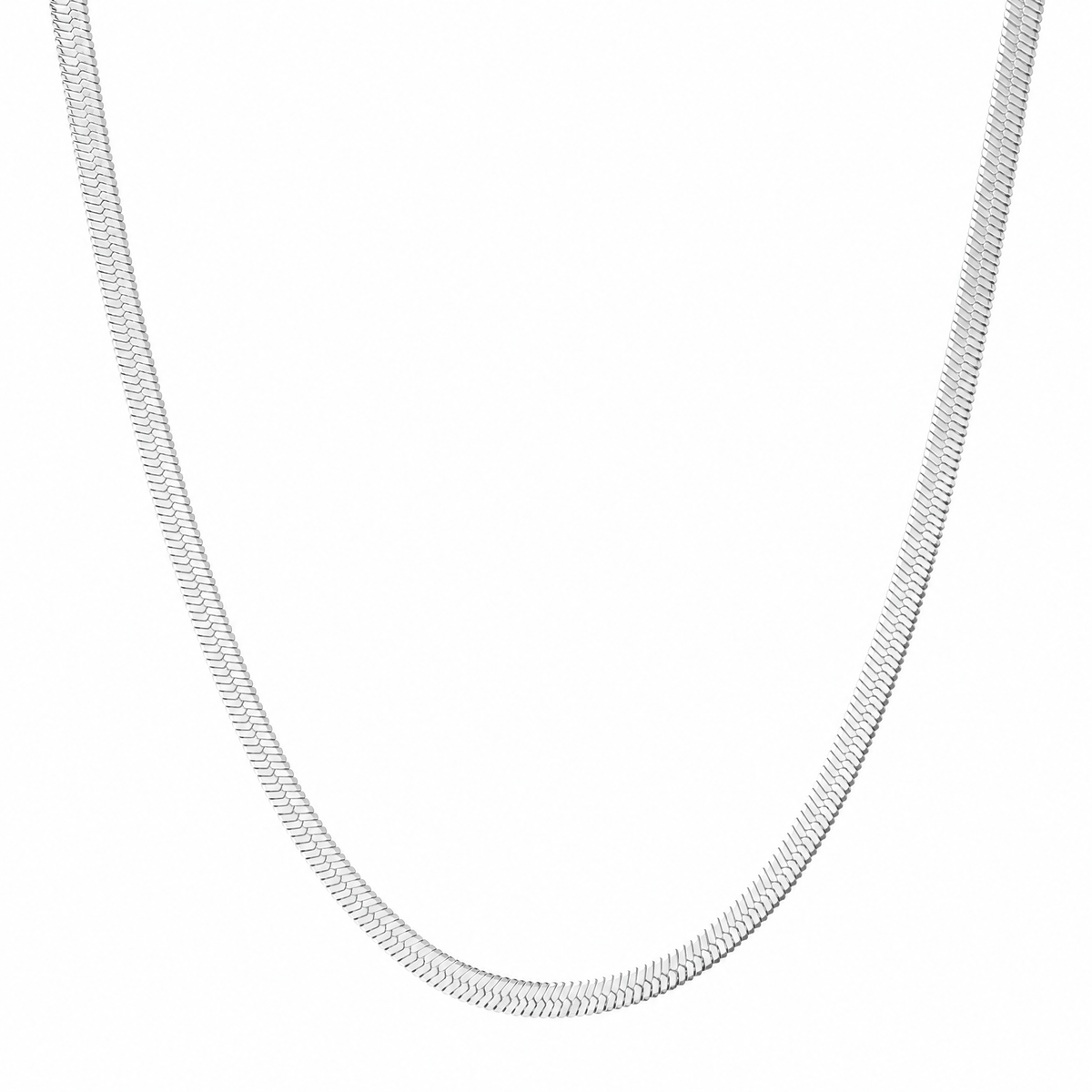 Herringbone Chain Necklace in 18K Gold