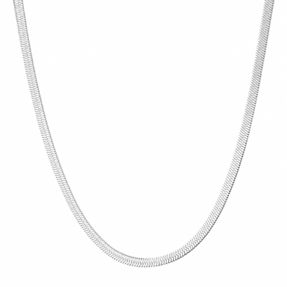 Herringbone Chain Necklace in 18K Gold