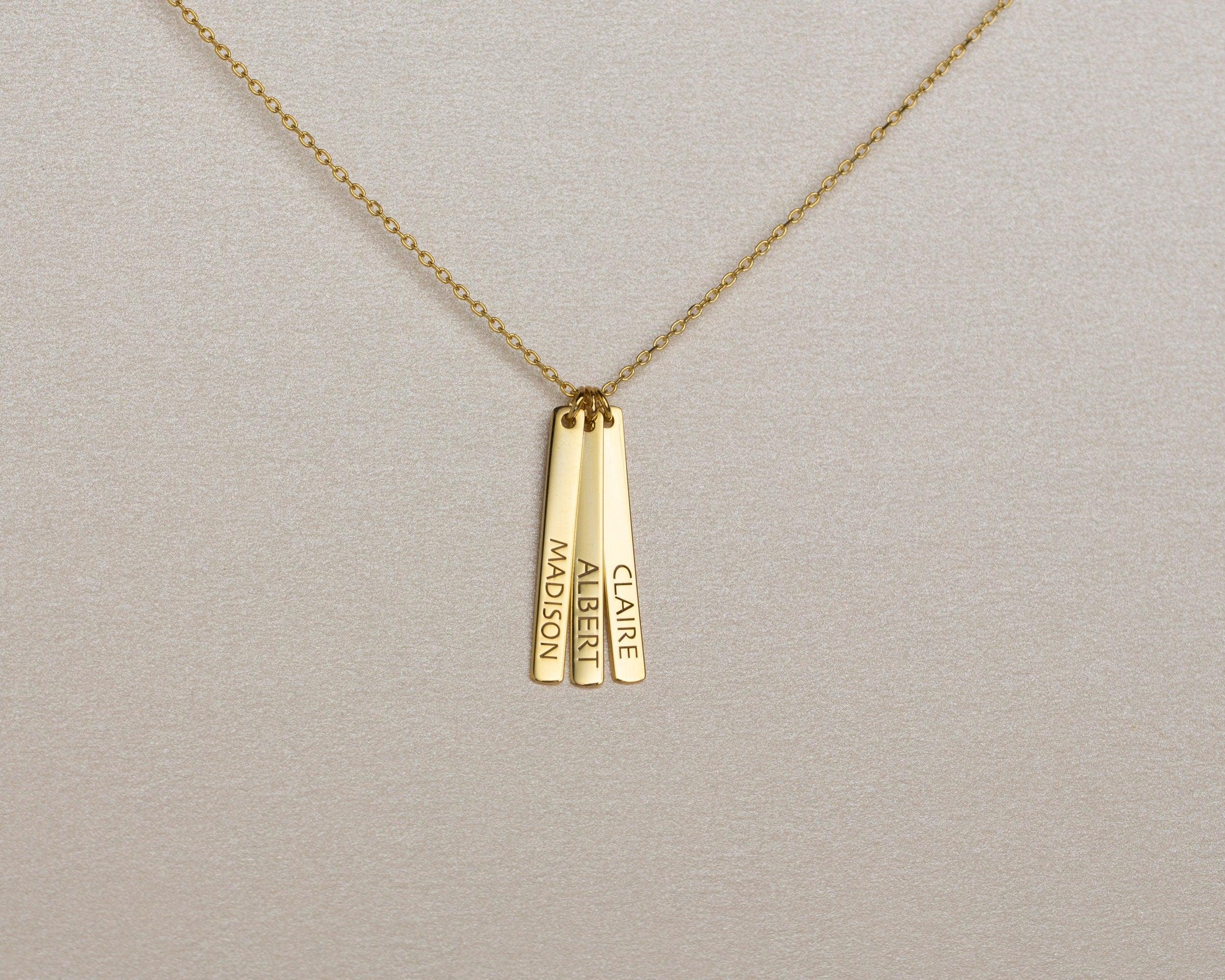 Bar Name Necklace - 18K Gold Vermeil - Glamour Jewelry House