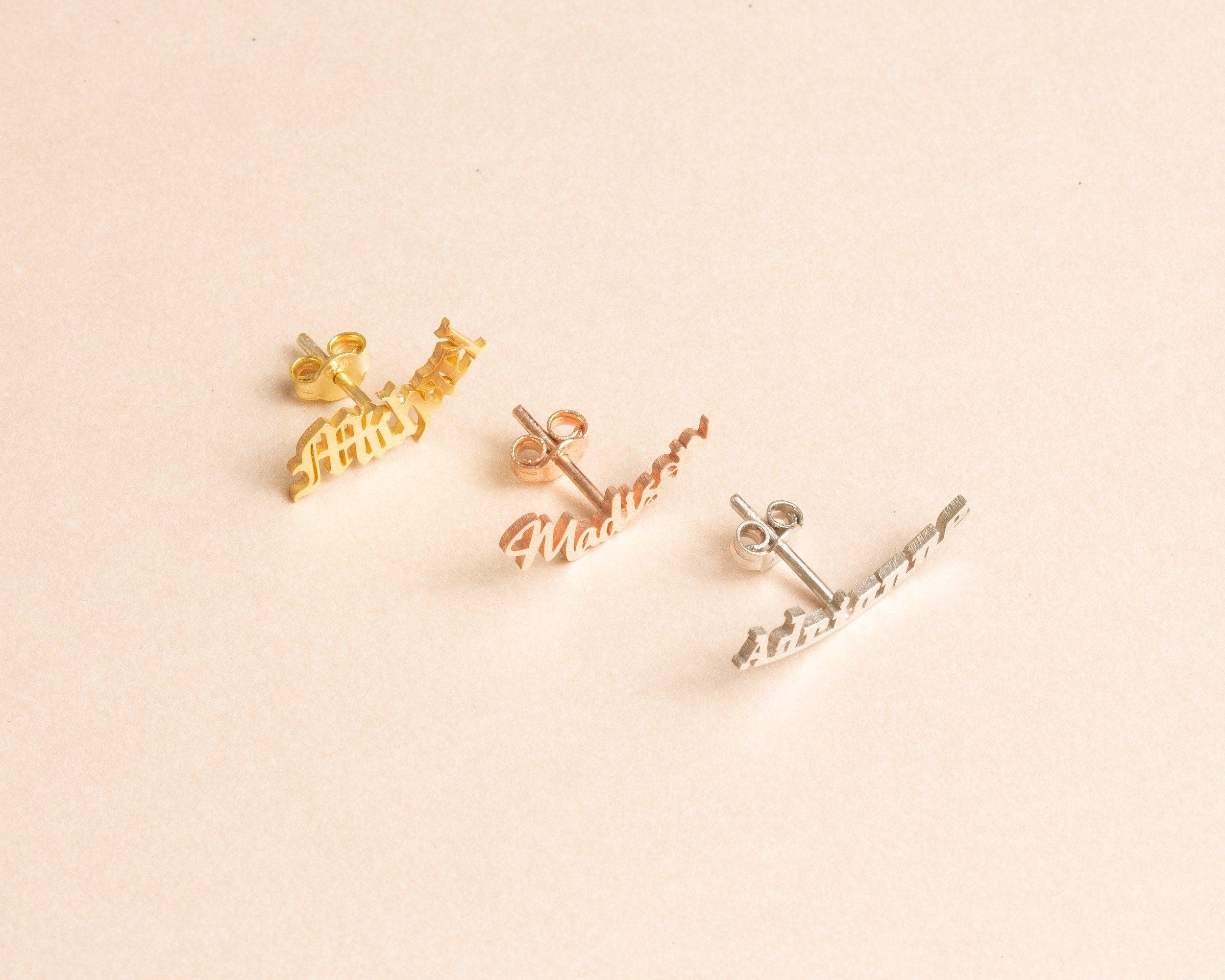 Name Earrings - 18K Gold Vermeil - Glamour Jewelry House
