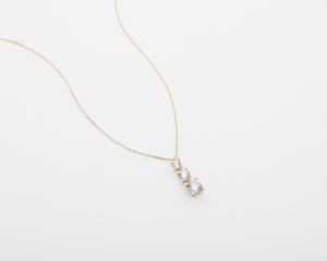 Triple Solitaire Necklace - 18K Gold Vermeil - Glamour Jewelry House