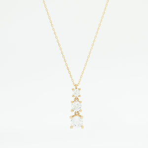 Triple Solitaire Necklace - 18K Gold Vermeil - Glamour Jewelry House