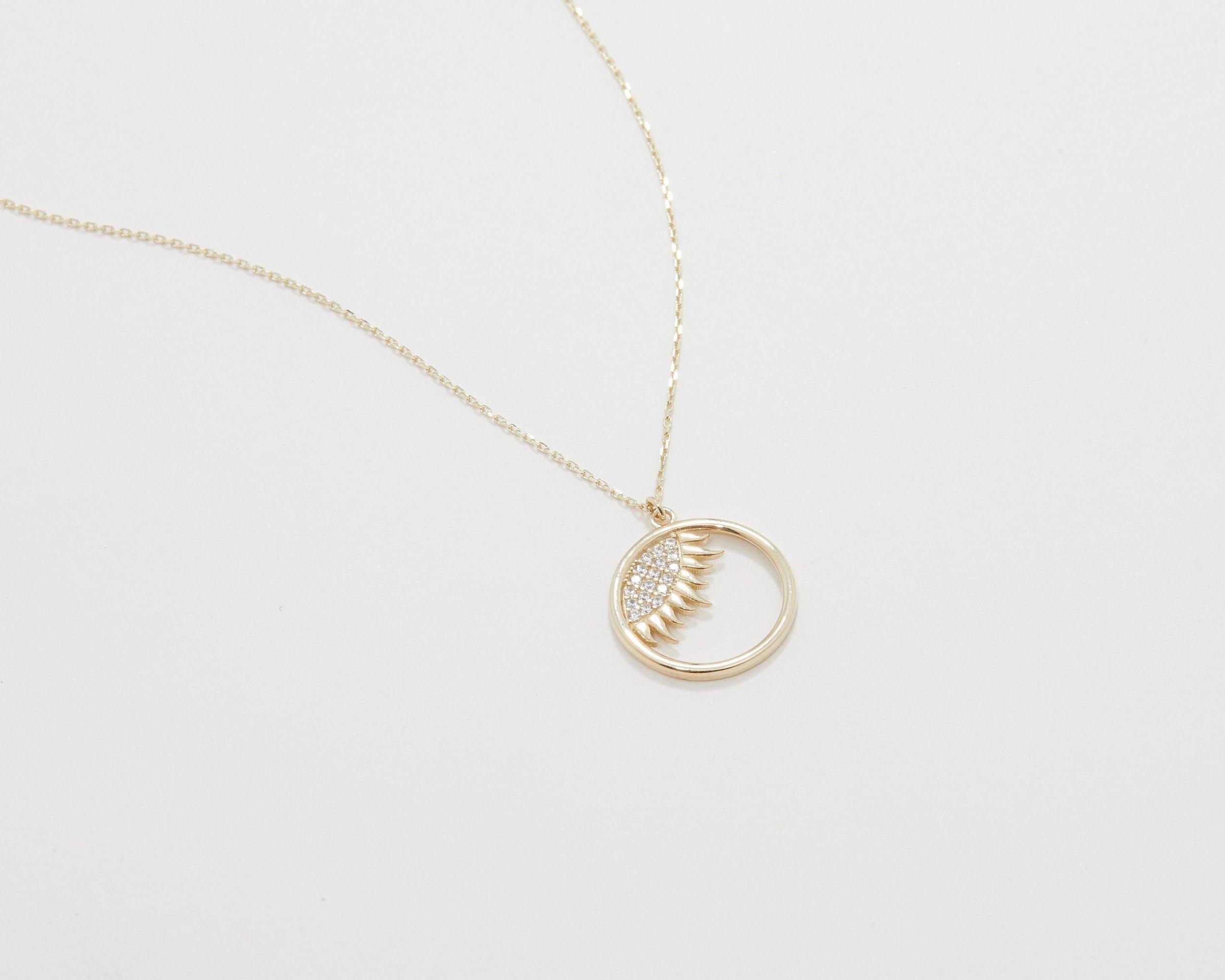 Evil Eye Sun Necklace - 18K Gold Vermeil - Glamour Jewelry House