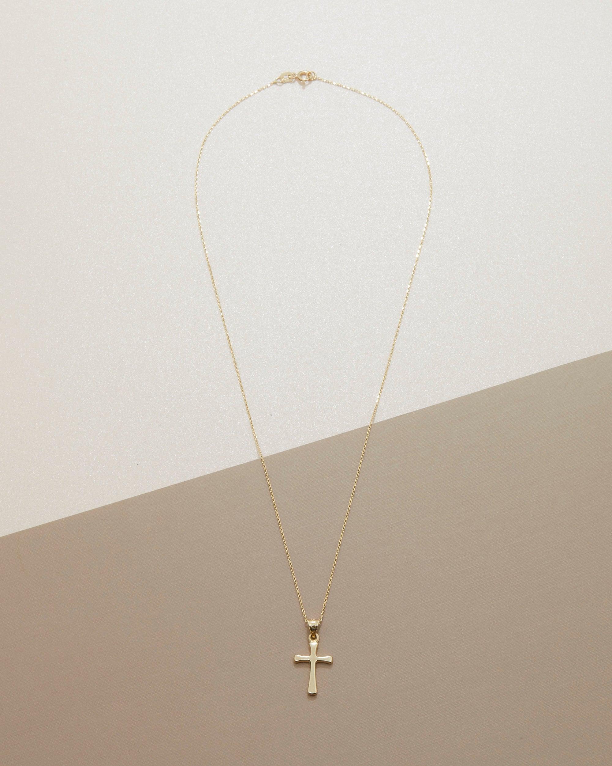 Small Cross Necklace - 18K Gold Vermeil - Glamour Jewelry House