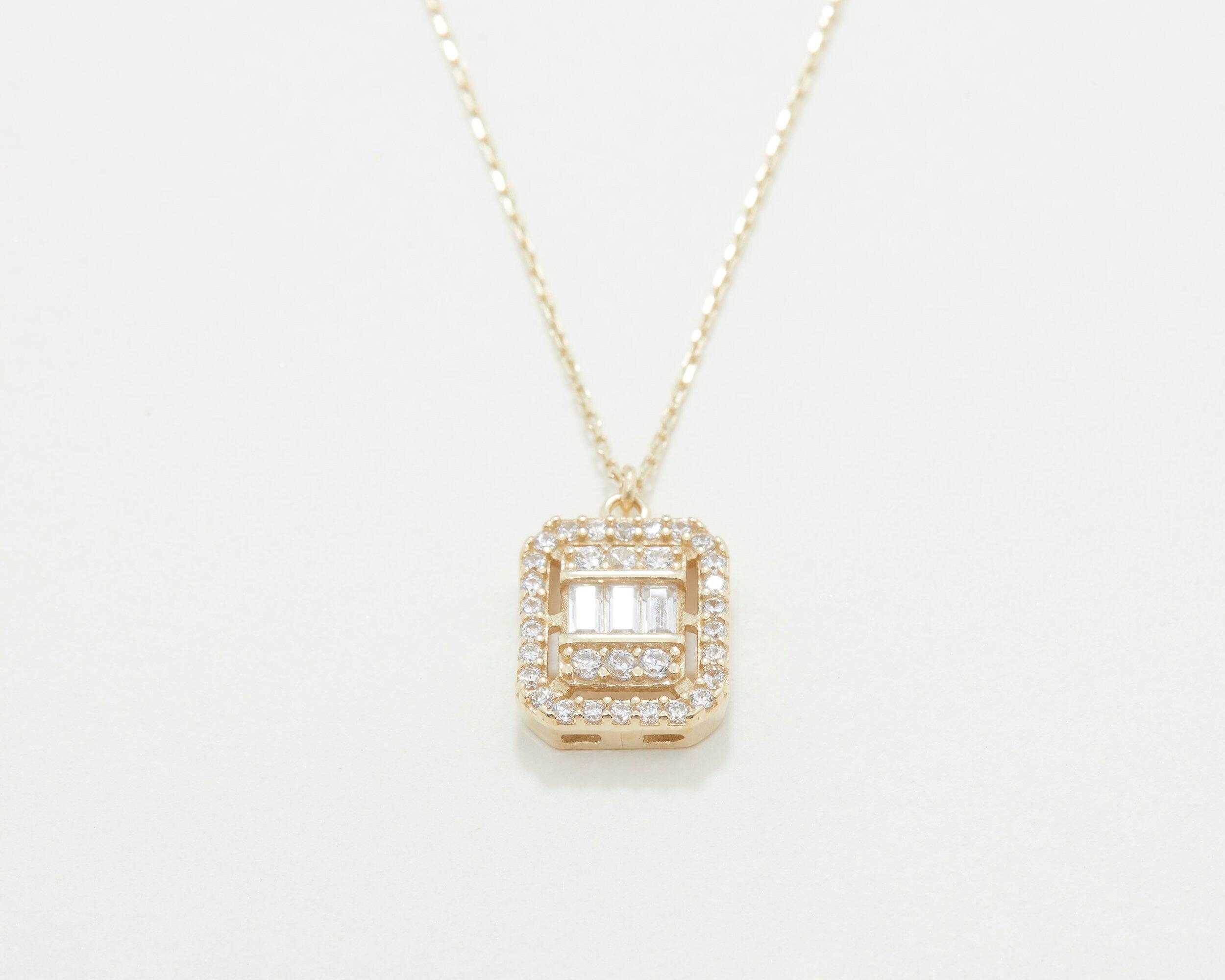 Pave Necklace - 18K Gold Vermeil - Glamour Jewelry House