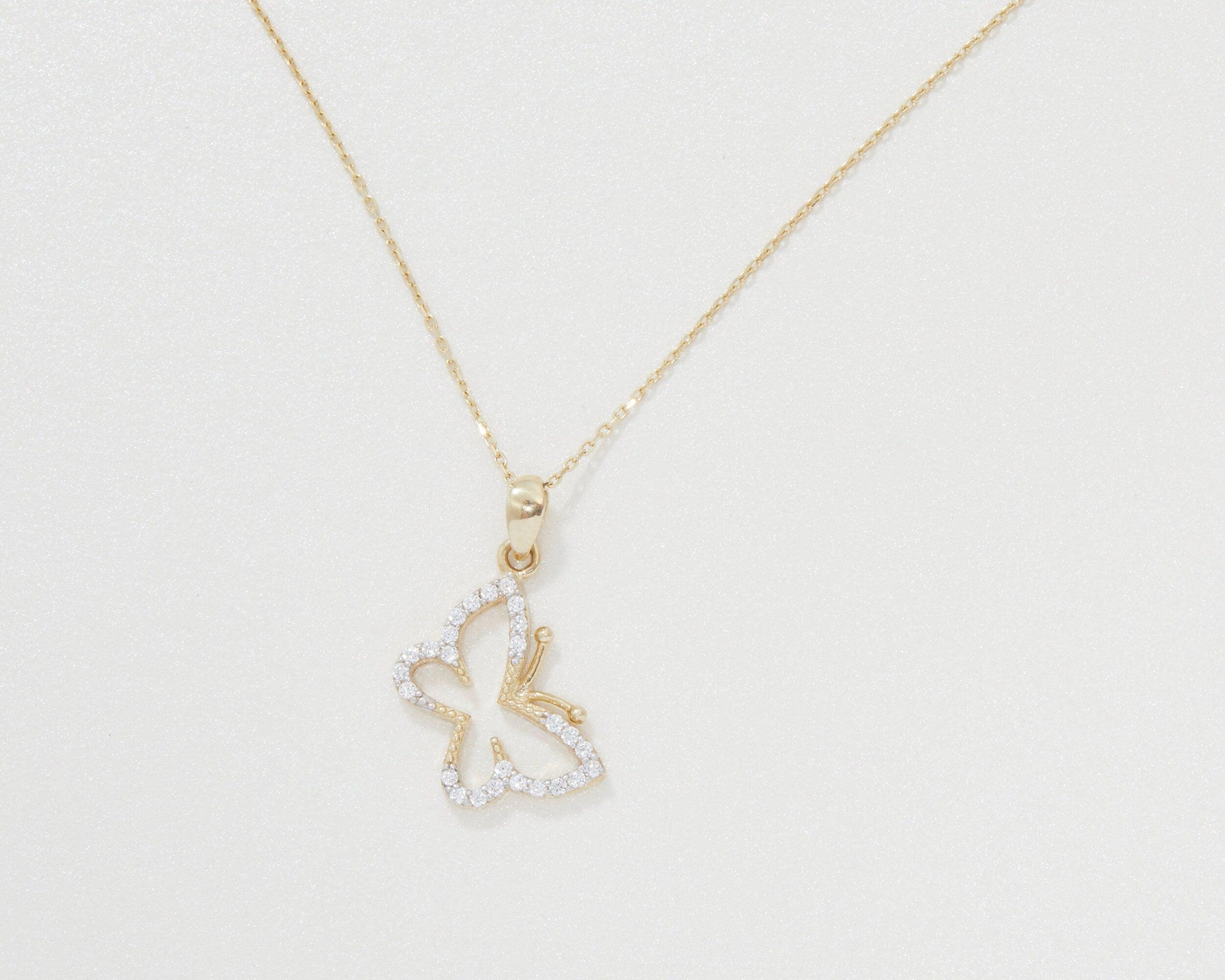Small Butterfly Necklace - 18K Gold Vermeil - Glamour Jewelry House