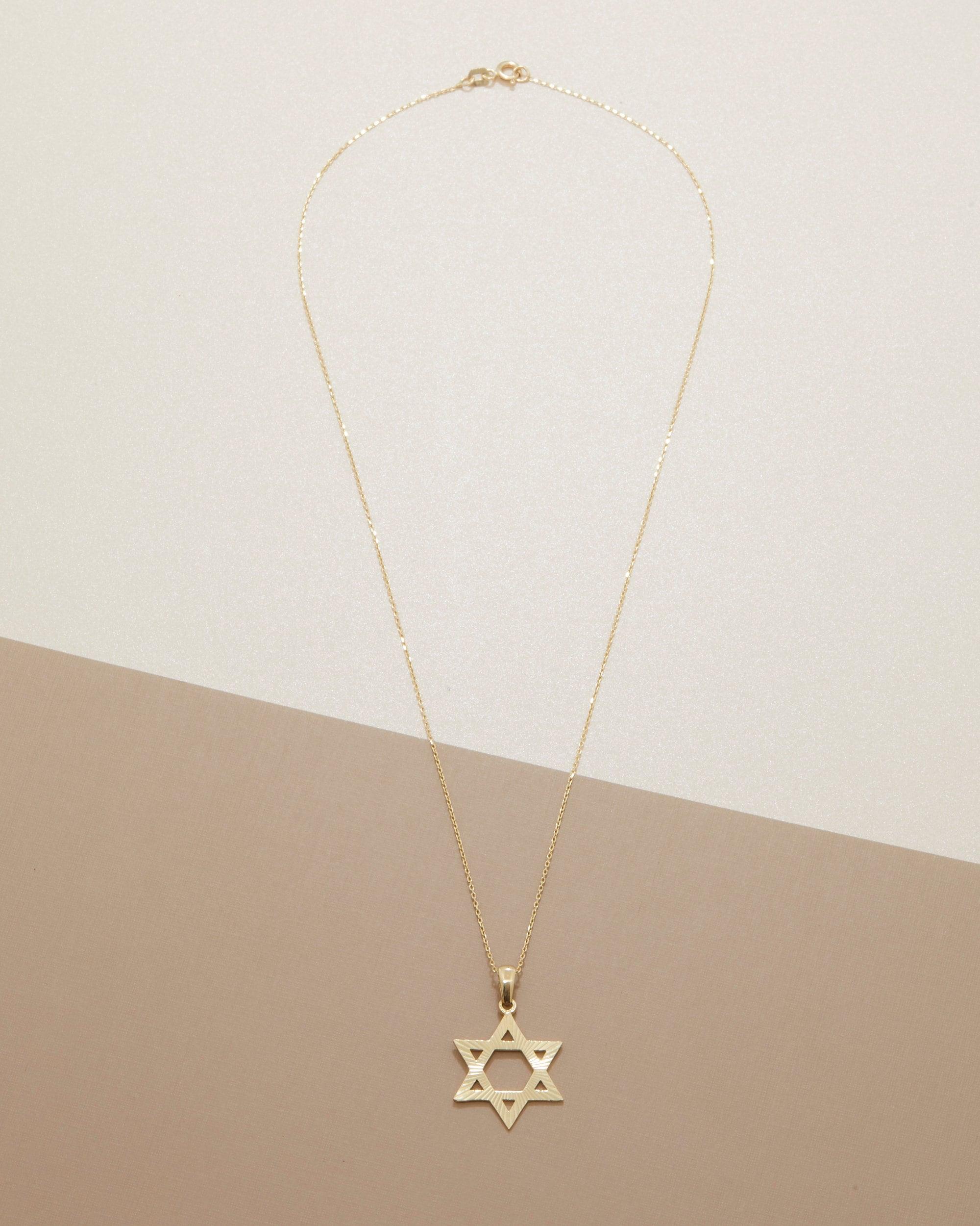 Gold Star of David Necklace - 18K Gold Vermeil - Glamour Jewelry House