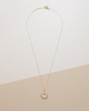Pave Sun Necklace - 18K Gold Vermeil - Glamour Jewelry House