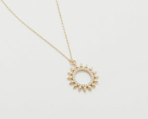 Pave Sun Necklace - 18K Gold Vermeil - Glamour Jewelry House