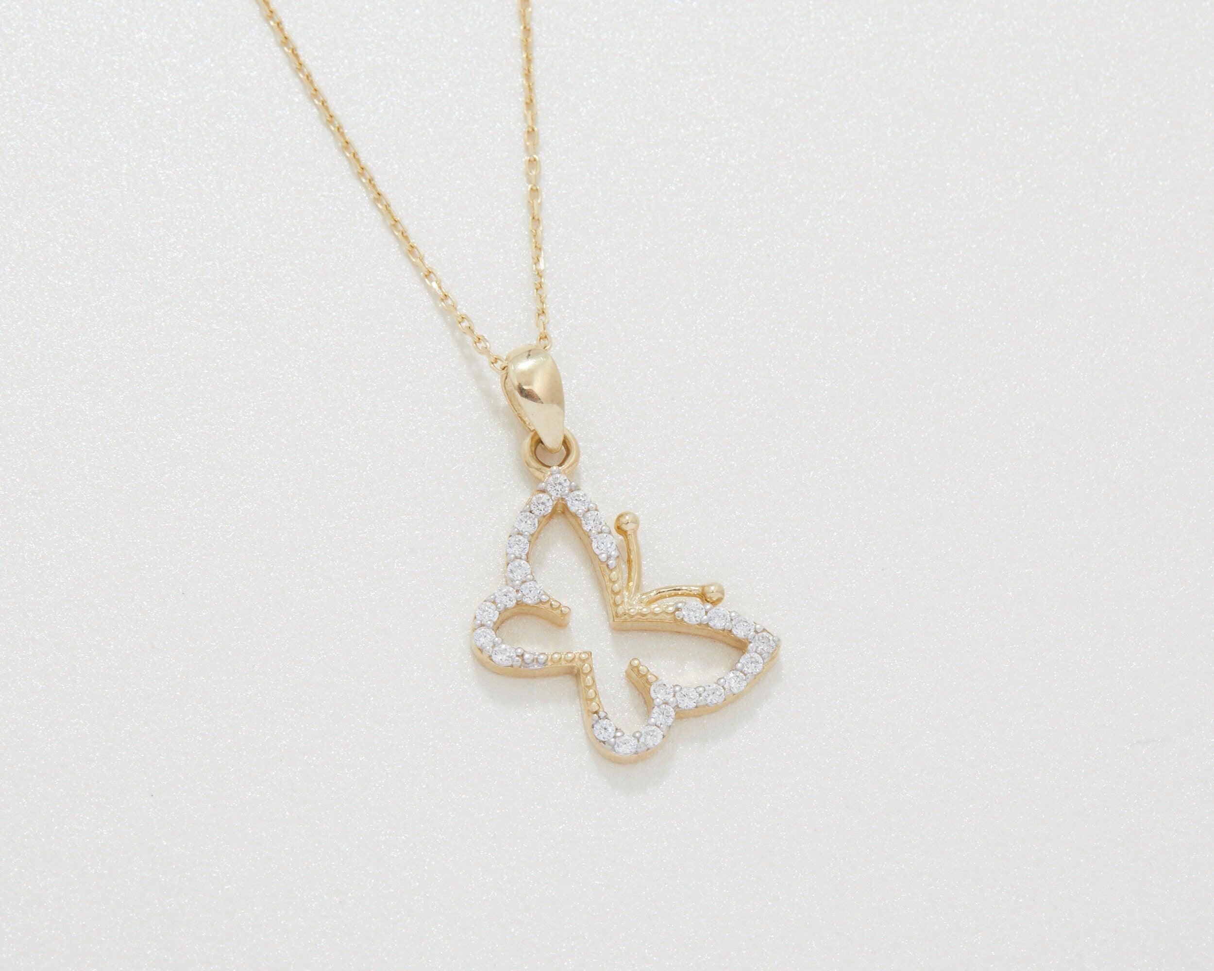 Small Butterfly Necklace - 18K Gold Vermeil - Glamour Jewelry House