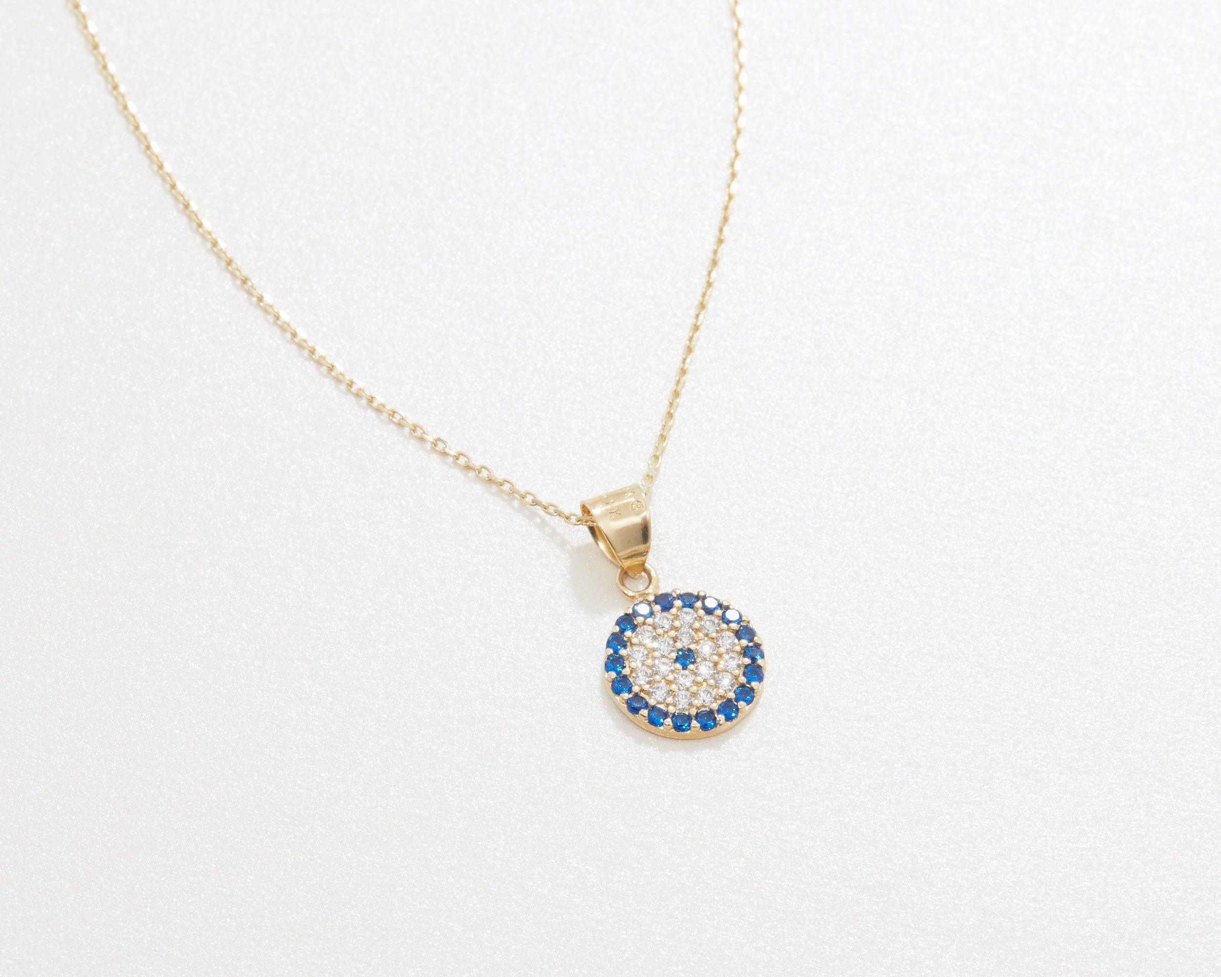 Pave Evil Eye Necklace - 18K Gold Vermeil - Glamour Jewelry House