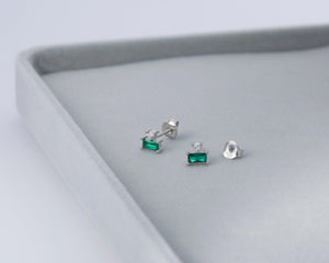 Emerald Studs - 18K Gold Vermeil - Glamour Jewelry House