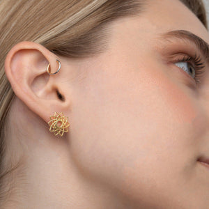 Lotus Flower Stud Earrings - 18K Gold Vermeil - Glamour Jewelry House
