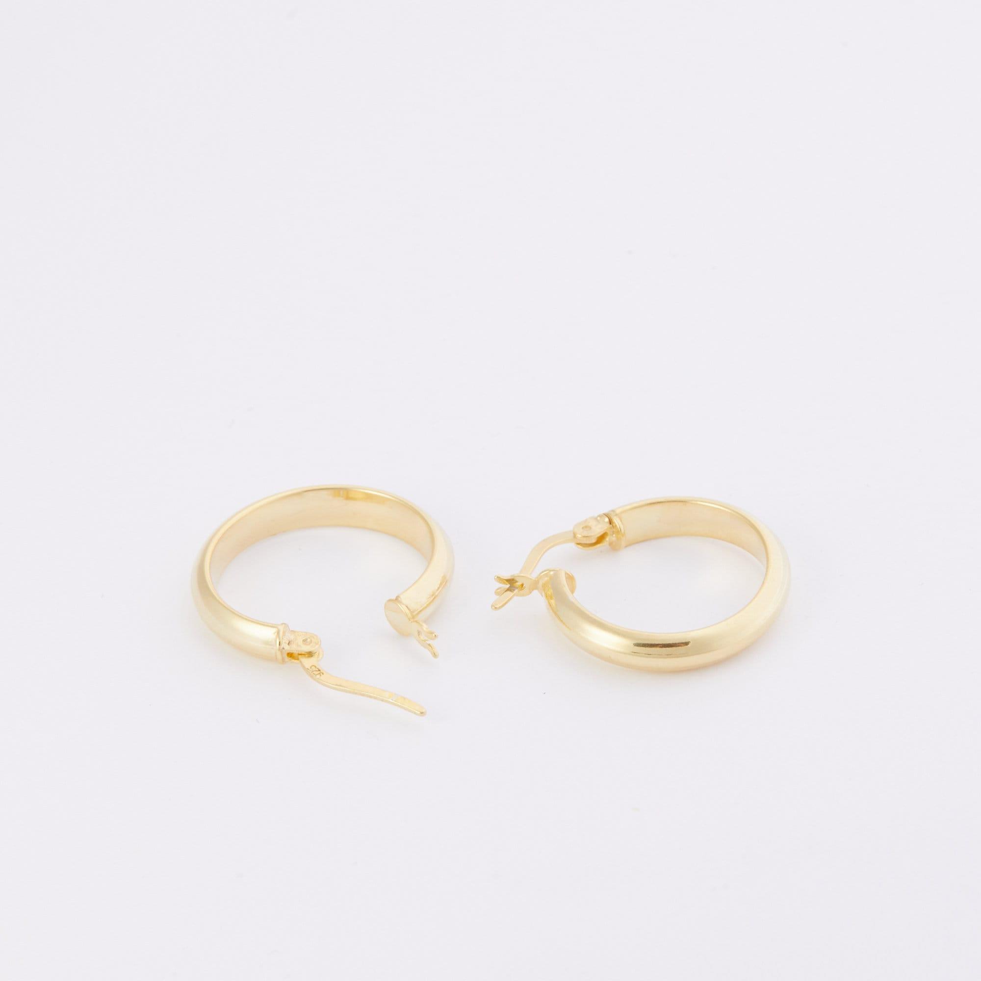Gold Hoop Earrings - 18K Gold Vermeil - Glamour Jewelry House