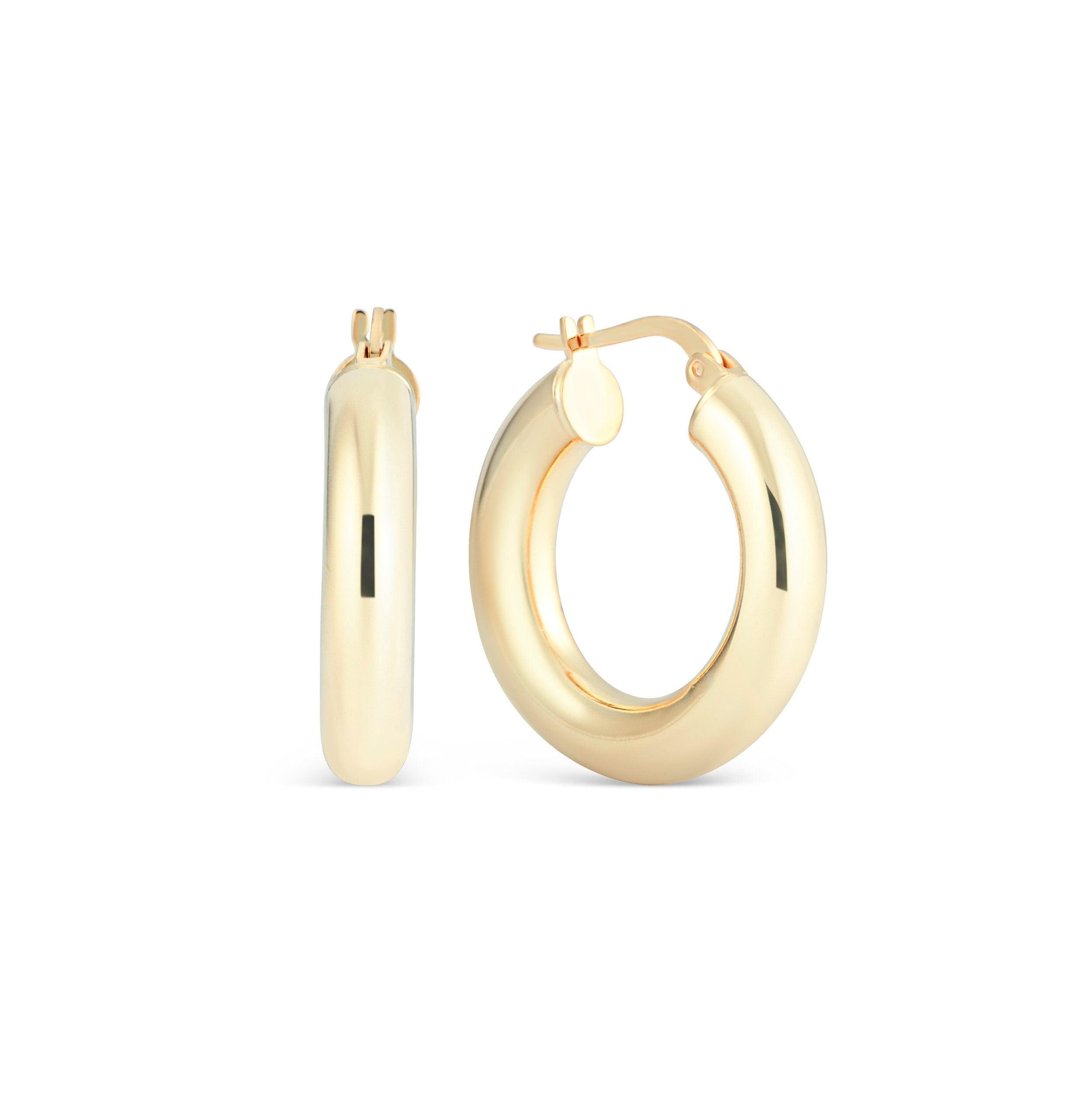 Thick Hoop Earrings - 18K Gold Vermeil - Glamour Jewelry House