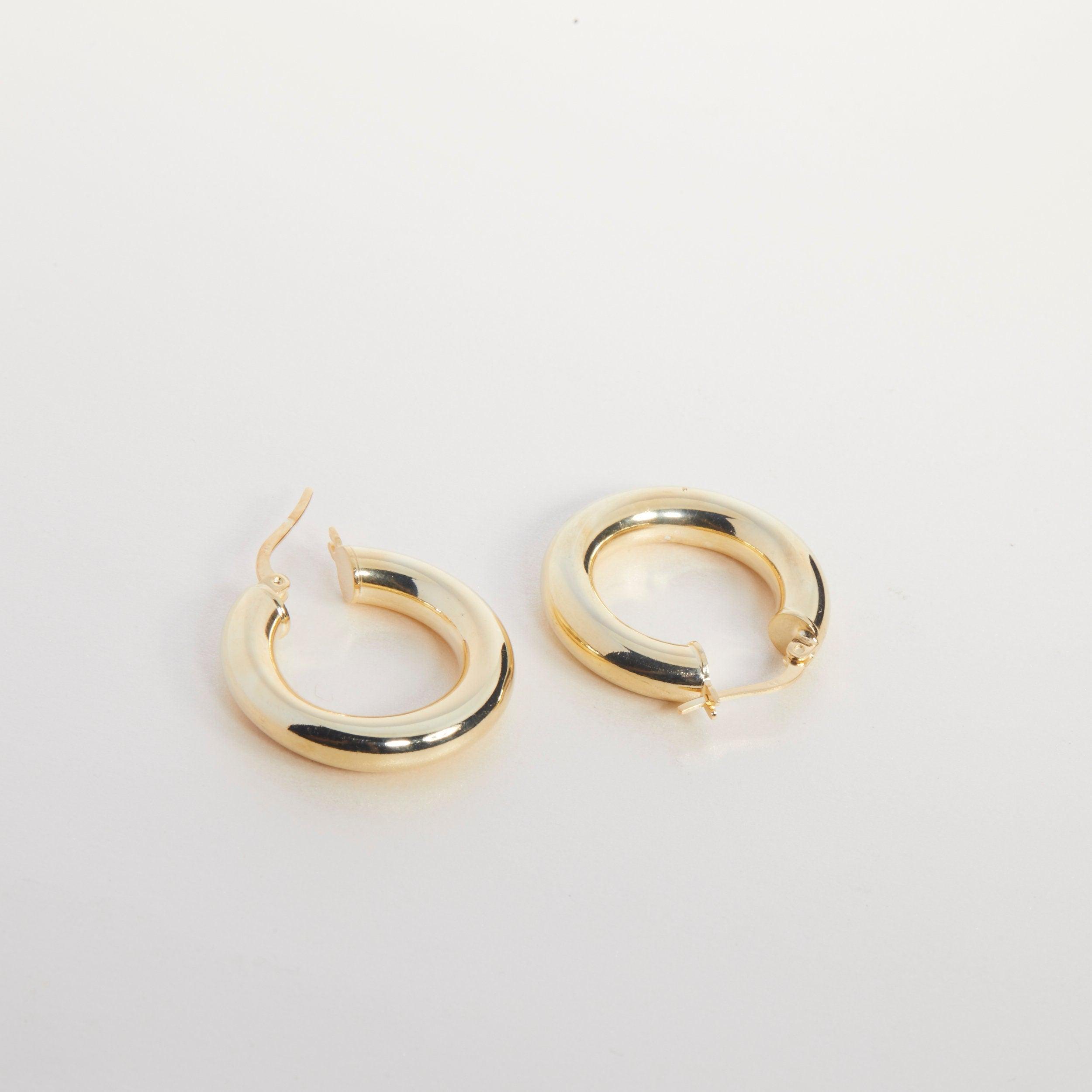 Thick Hoop Earrings - 18K Gold Vermeil - Glamour Jewelry House