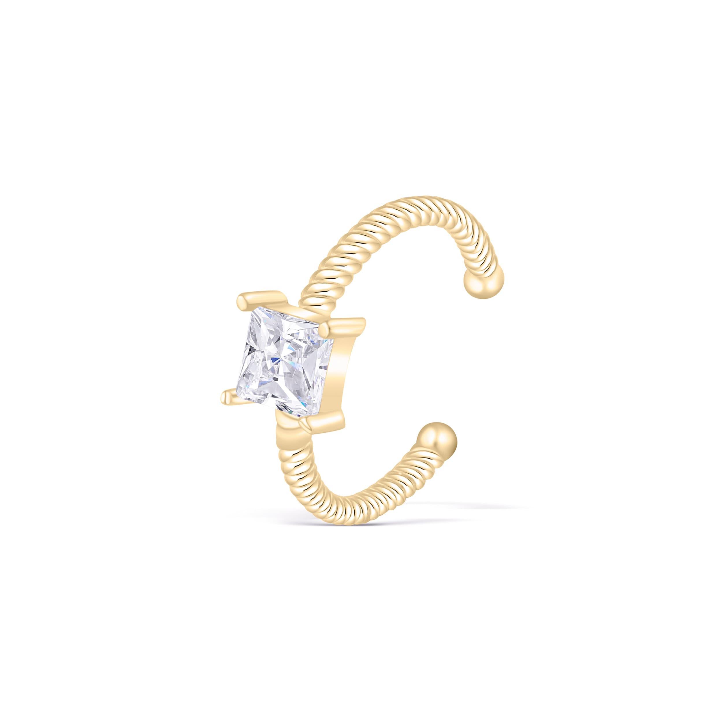 Princess Cut Cz Diamond Ring - 18K Gold Vermeil - Glamour Jewelry House