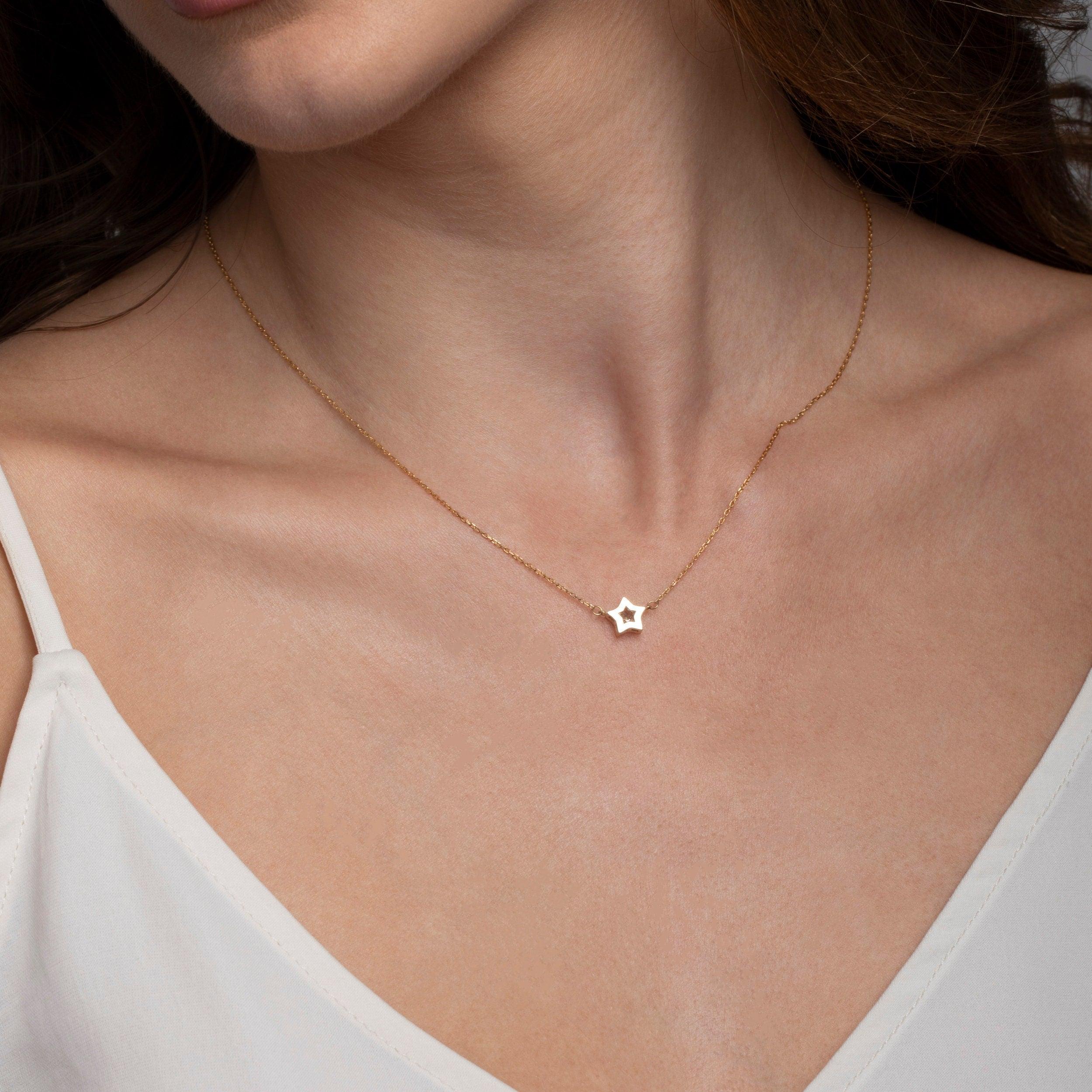 Diamond Star Necklace - 18K Gold Vermeil - Glamour Jewelry House