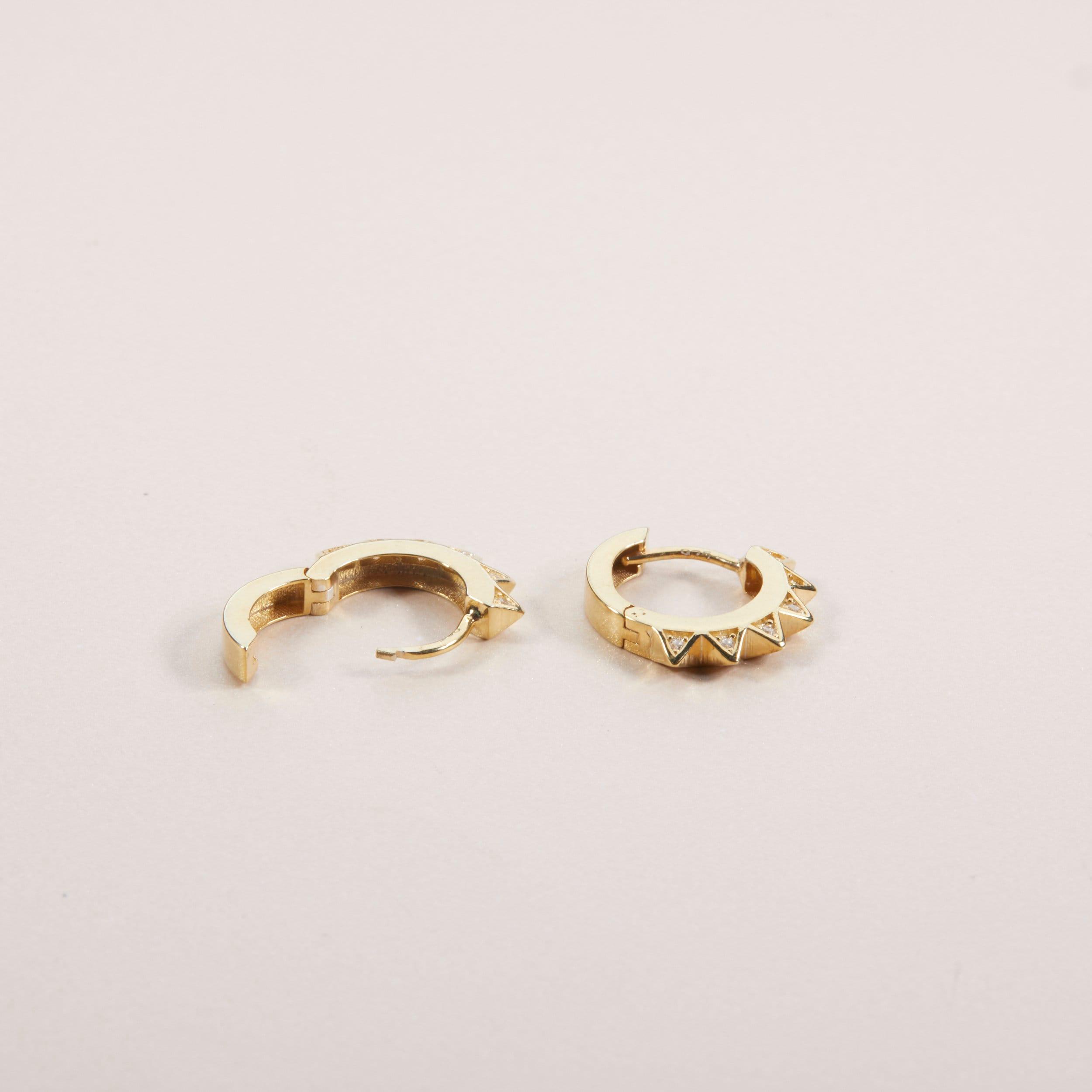Spike Huggie Earring - 18K Gold Vermeil - Glamour Jewelry House