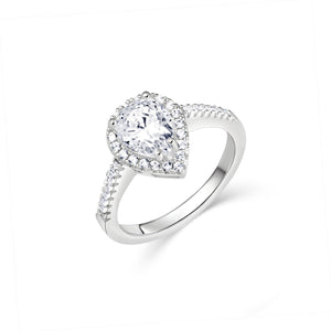 Pear Cut Diamond Engagement Ring - 18K Gold Vermeil - Glamour Jewelry House