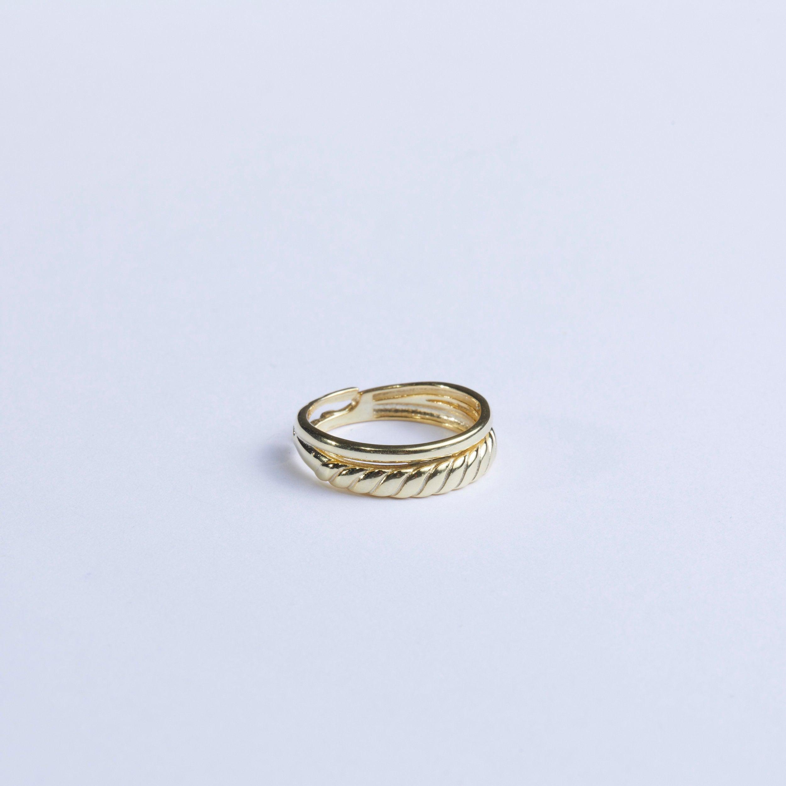 Croissant Double Ring - 18K Gold Vermeil - Glamour Jewelry House