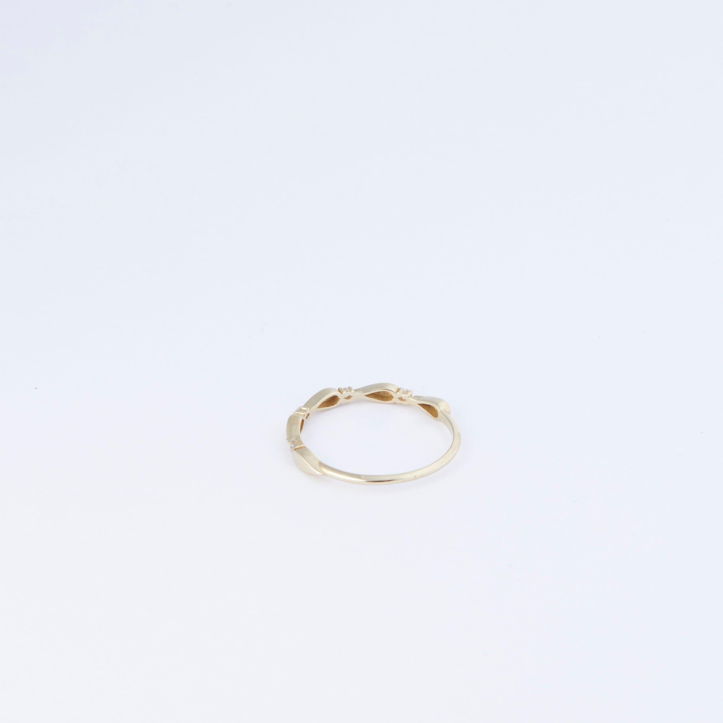 Stacking Diamond Ring - 18K Gold Vermeil - Glamour Jewelry House