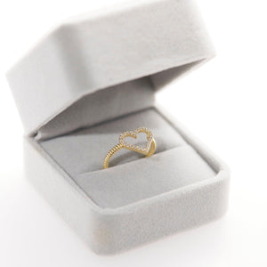 Pave Heart Ring - 18K Gold Vermeil - Glamour Jewelry House