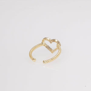 Pave Heart Ring - 18K Gold Vermeil - Glamour Jewelry House