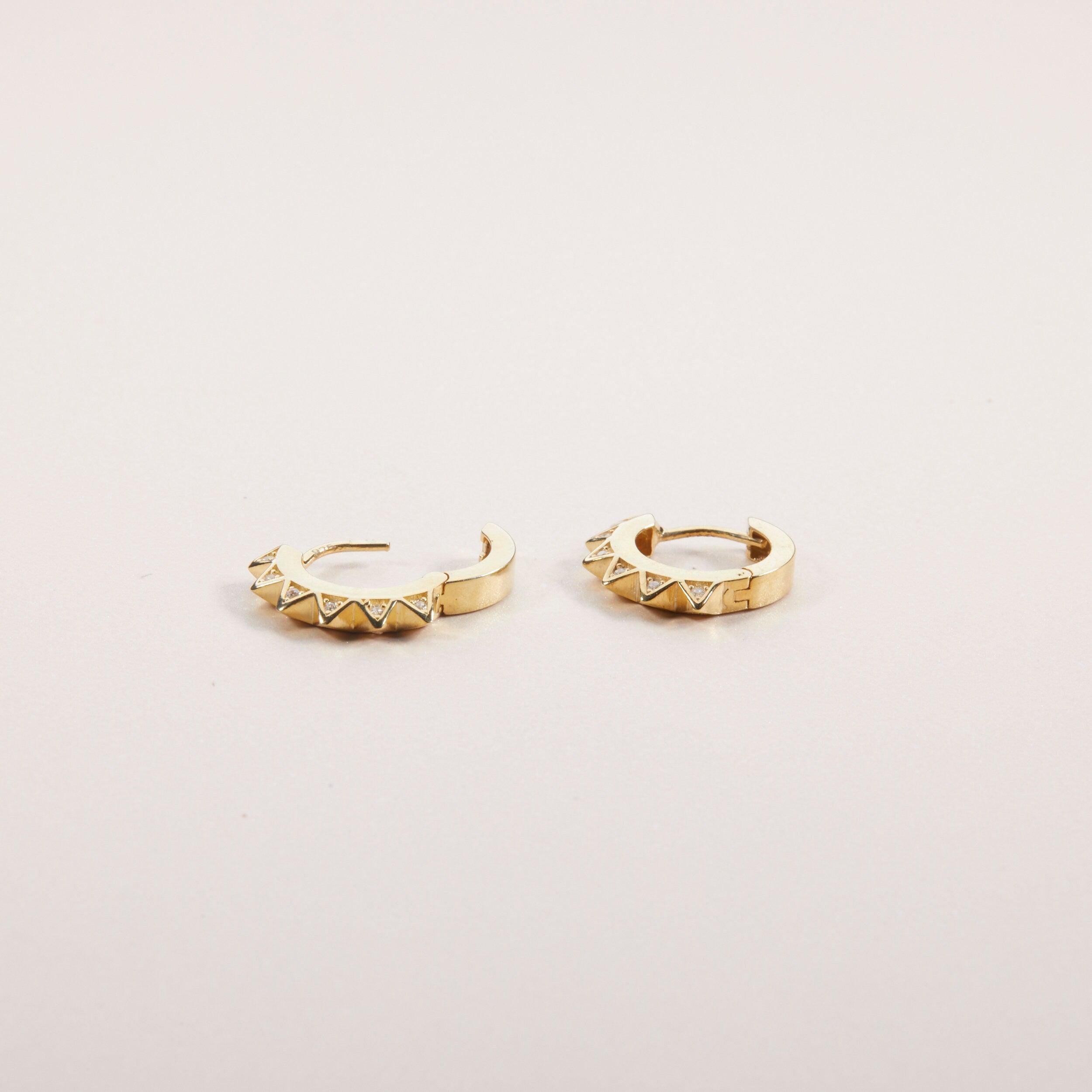 Spike Huggie Earring - 18K Gold Vermeil - Glamour Jewelry House