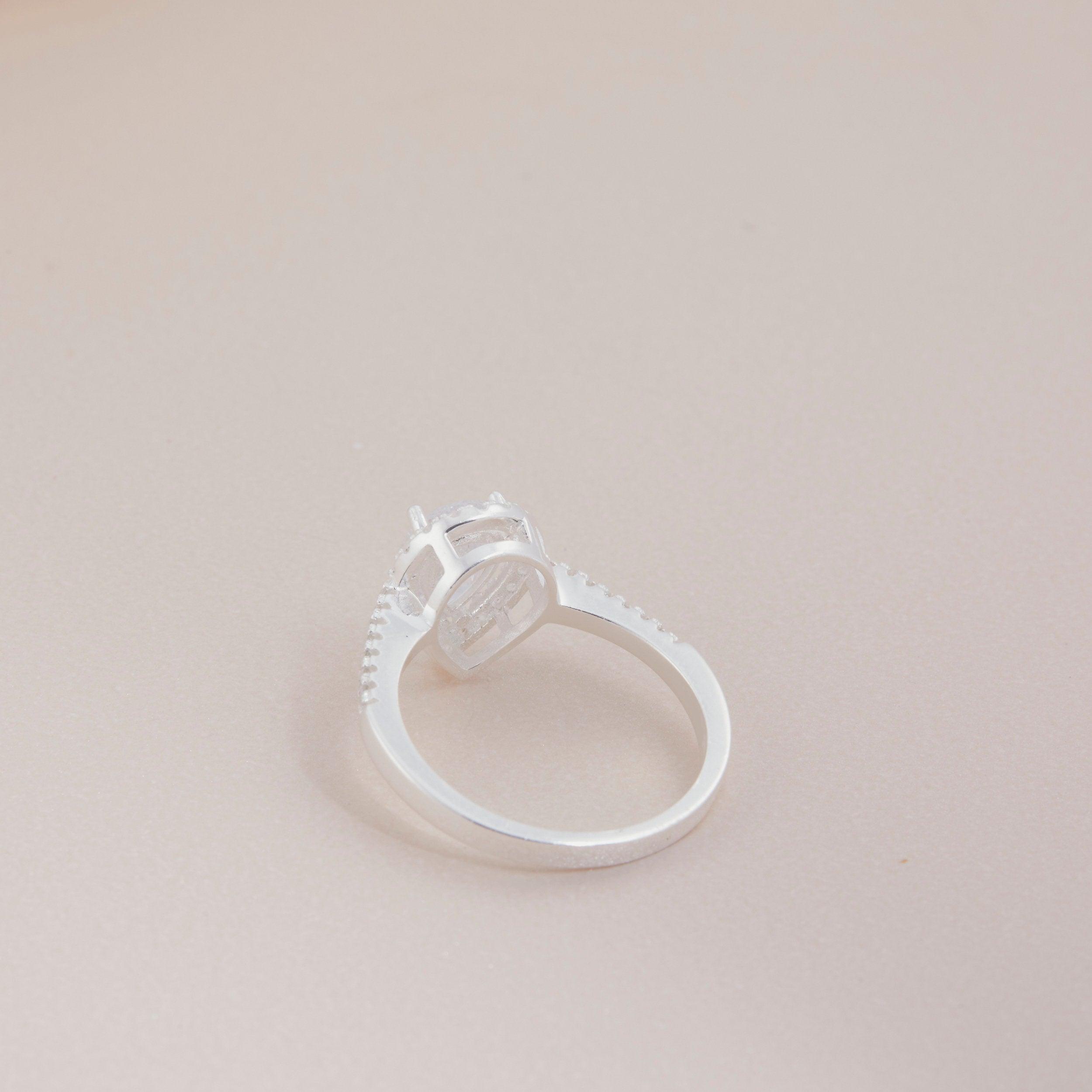 Pear Cut Diamond Engagement Ring - 18K Gold Vermeil - Glamour Jewelry House