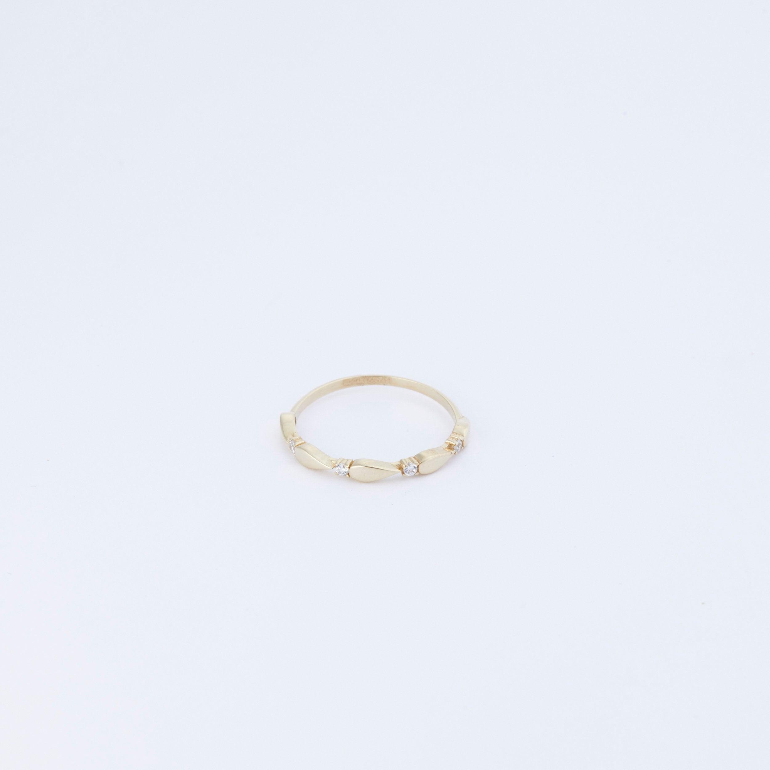 Stacking Diamond Ring - 18K Gold Vermeil - Glamour Jewelry House