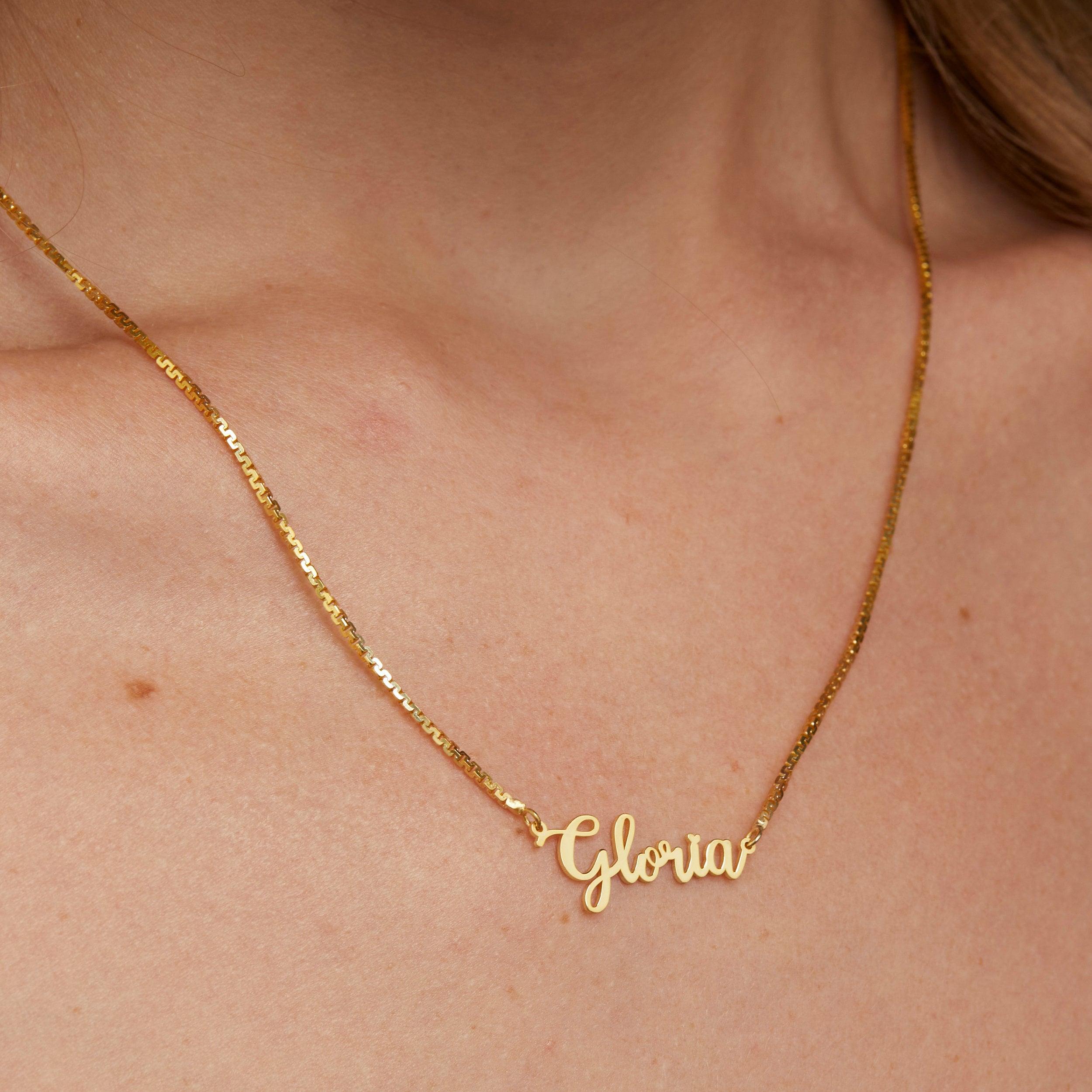 Name Necklace with Italian Chains 18K Gold Vermeil – Glamour