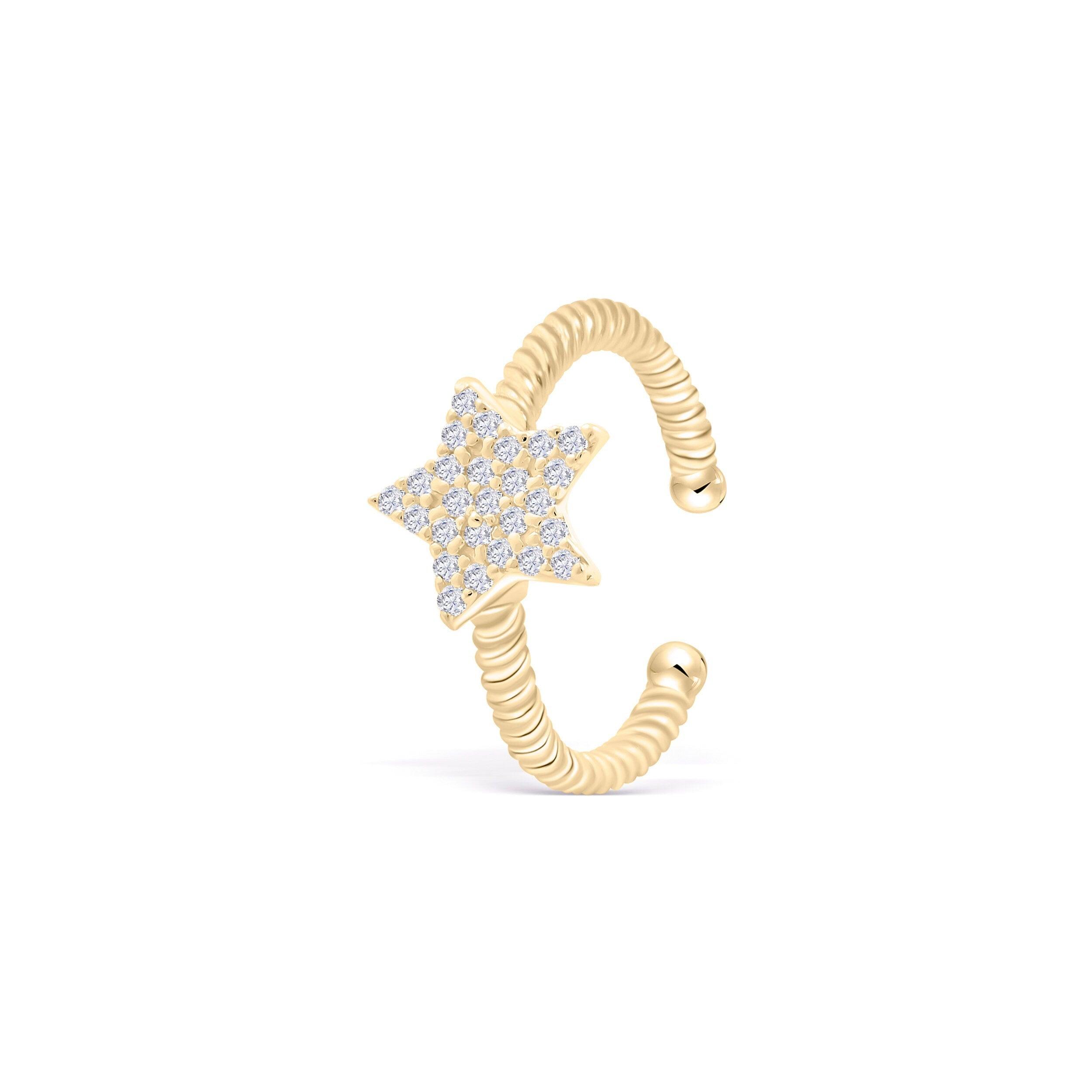 Pave Star Ring - 18K Gold Vermeil - Glamour Jewelry House
