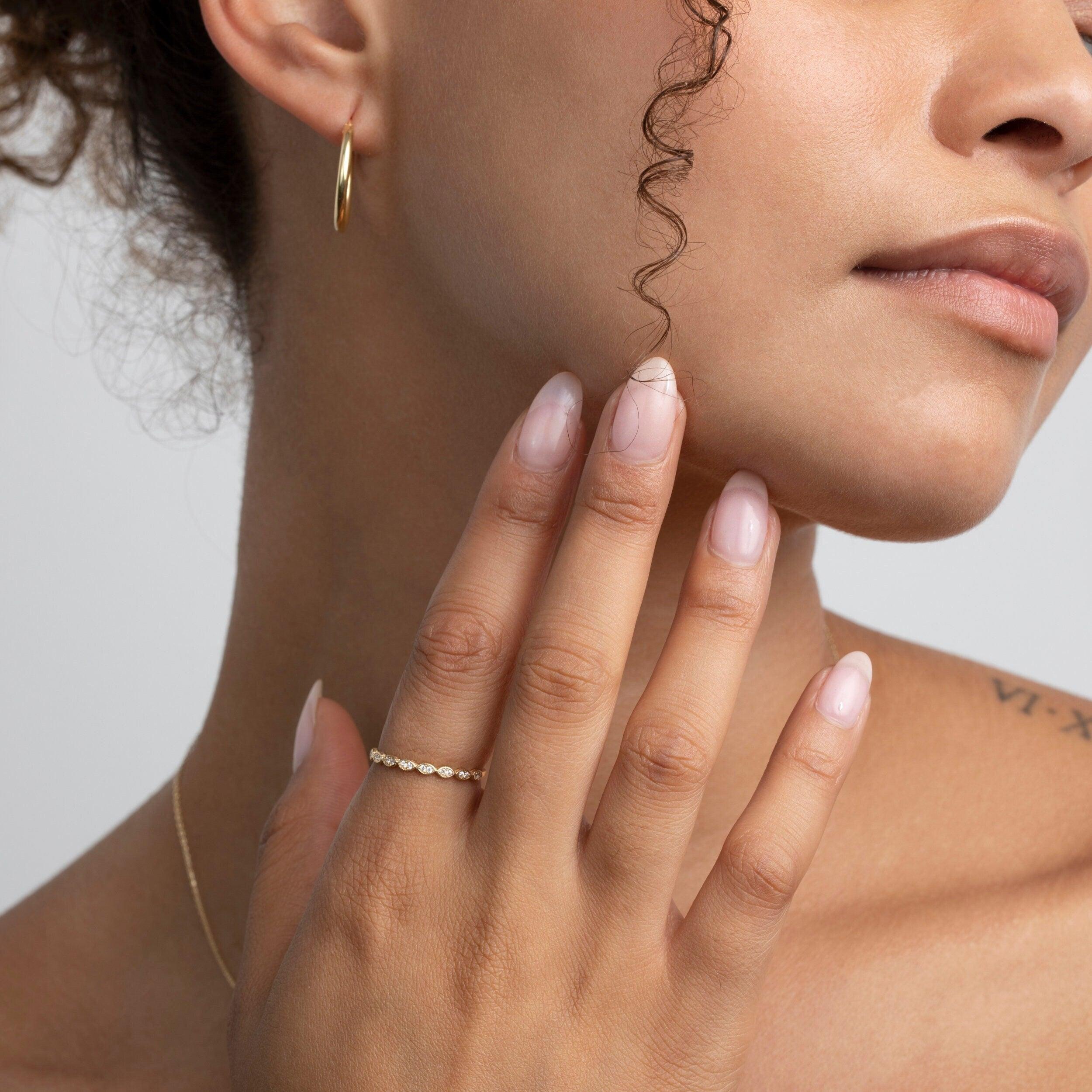Marquise Band Ring - 18K Gold Vermeil - Glamour Jewelry House