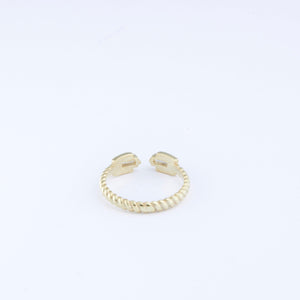 Double Baguette Diamond Ring - 18K Gold Vermeil - Glamour Jewelry House