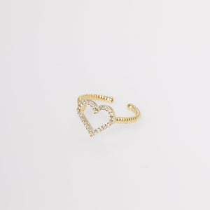 Pave Heart Ring - 18K Gold Vermeil - Glamour Jewelry House