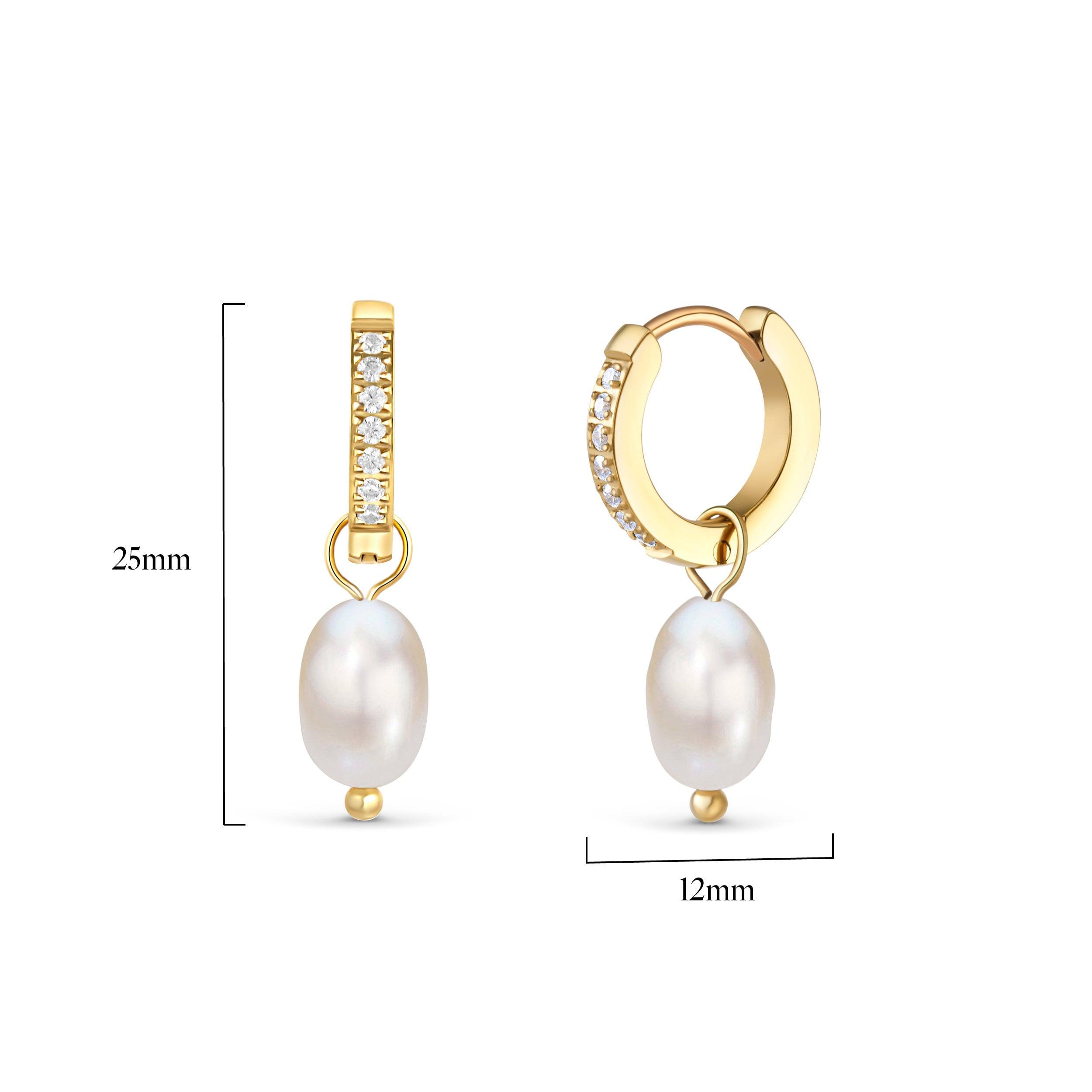 Dainty Pearl Earrings - 18K Gold Vermeil - Glamour Jewelry House