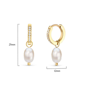 Dainty Pearl Earrings - 18K Gold Vermeil - Glamour Jewelry House