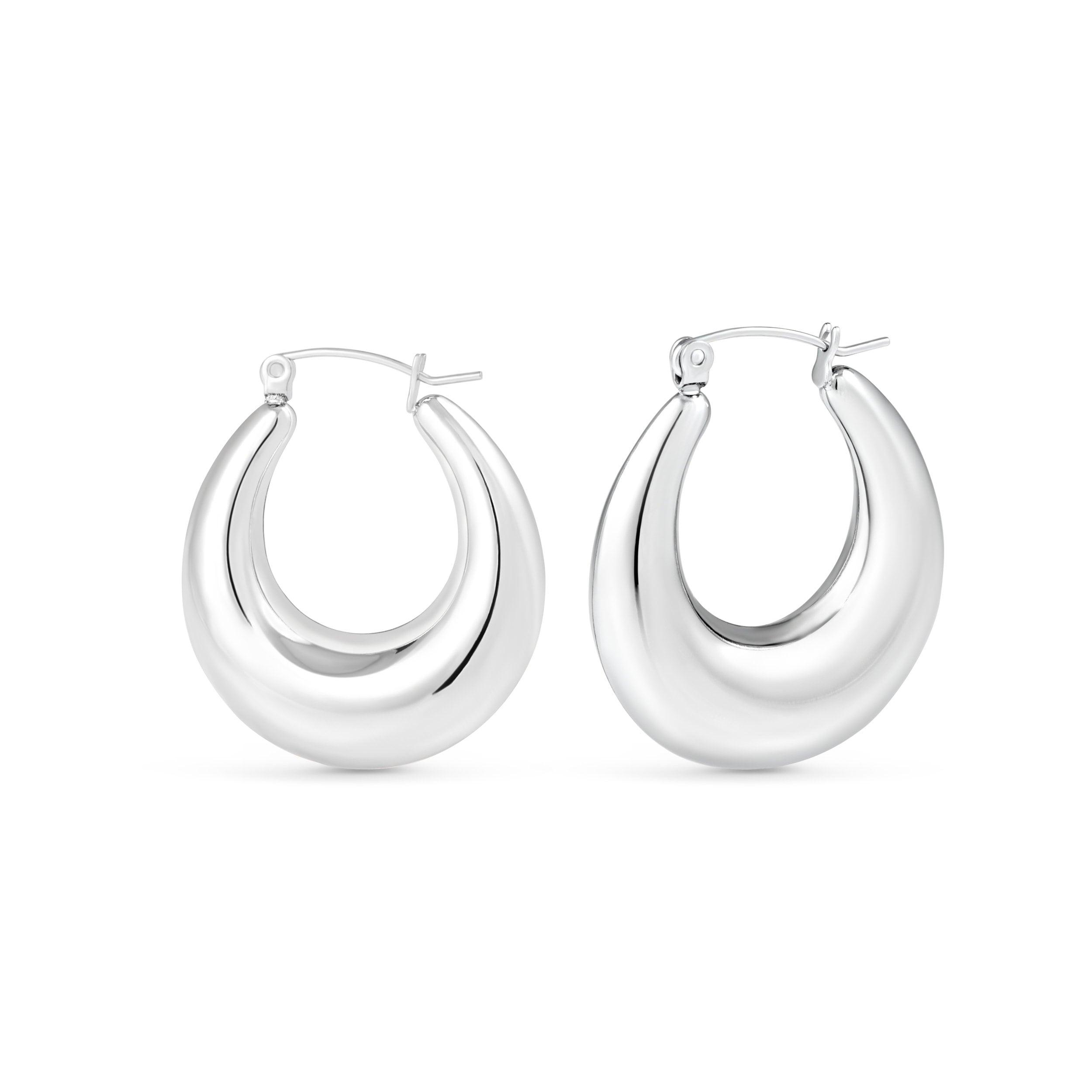 Chunky Silver Hoops - Glamour Jewelry House