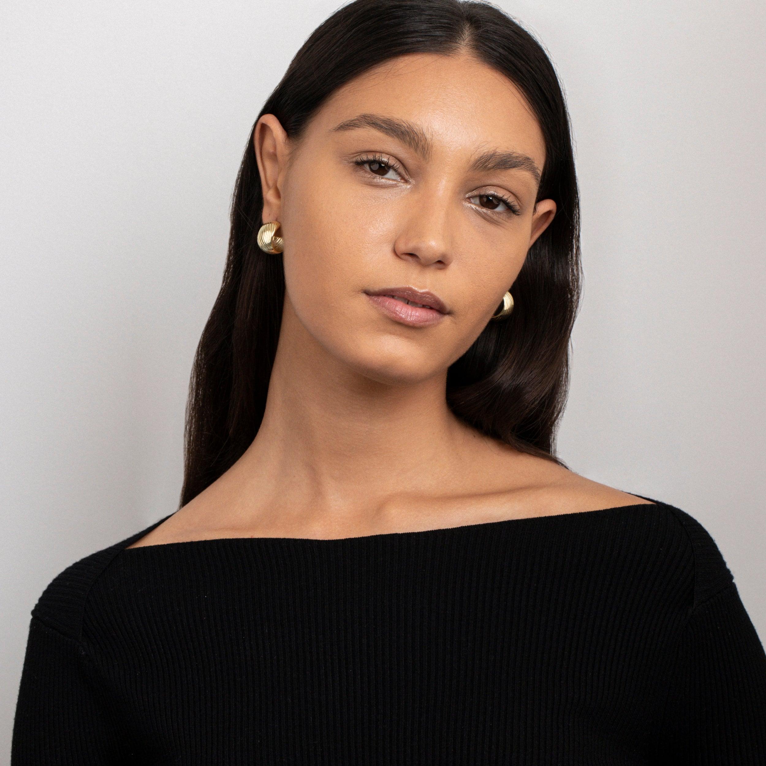 Chunky Textured Hoop Earrings - Glamour Jewelry House
