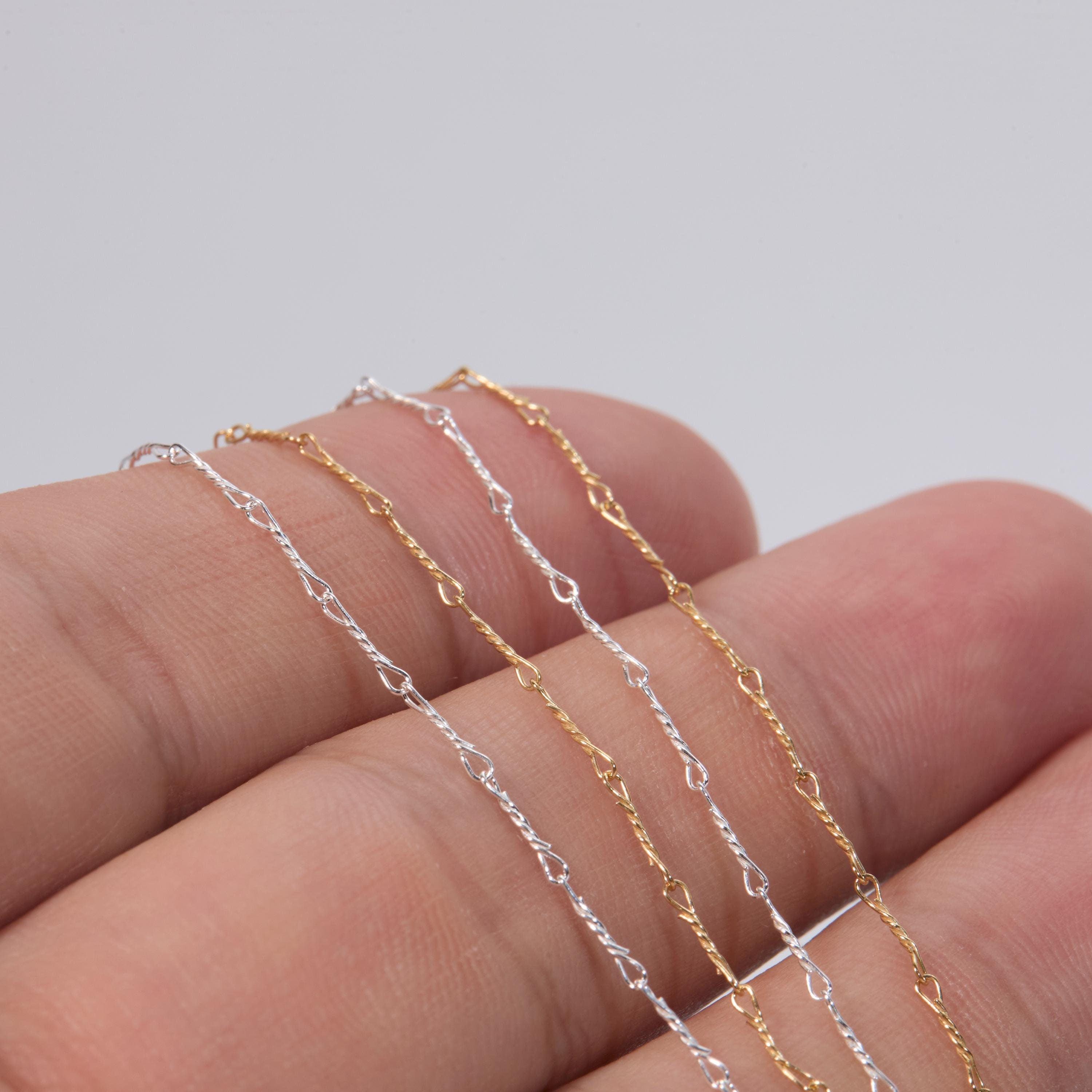 18K Gold Dainty Twist Waterproof Layering Chain Necklace - 18K Gold Vermeil - Glamour Jewelry House