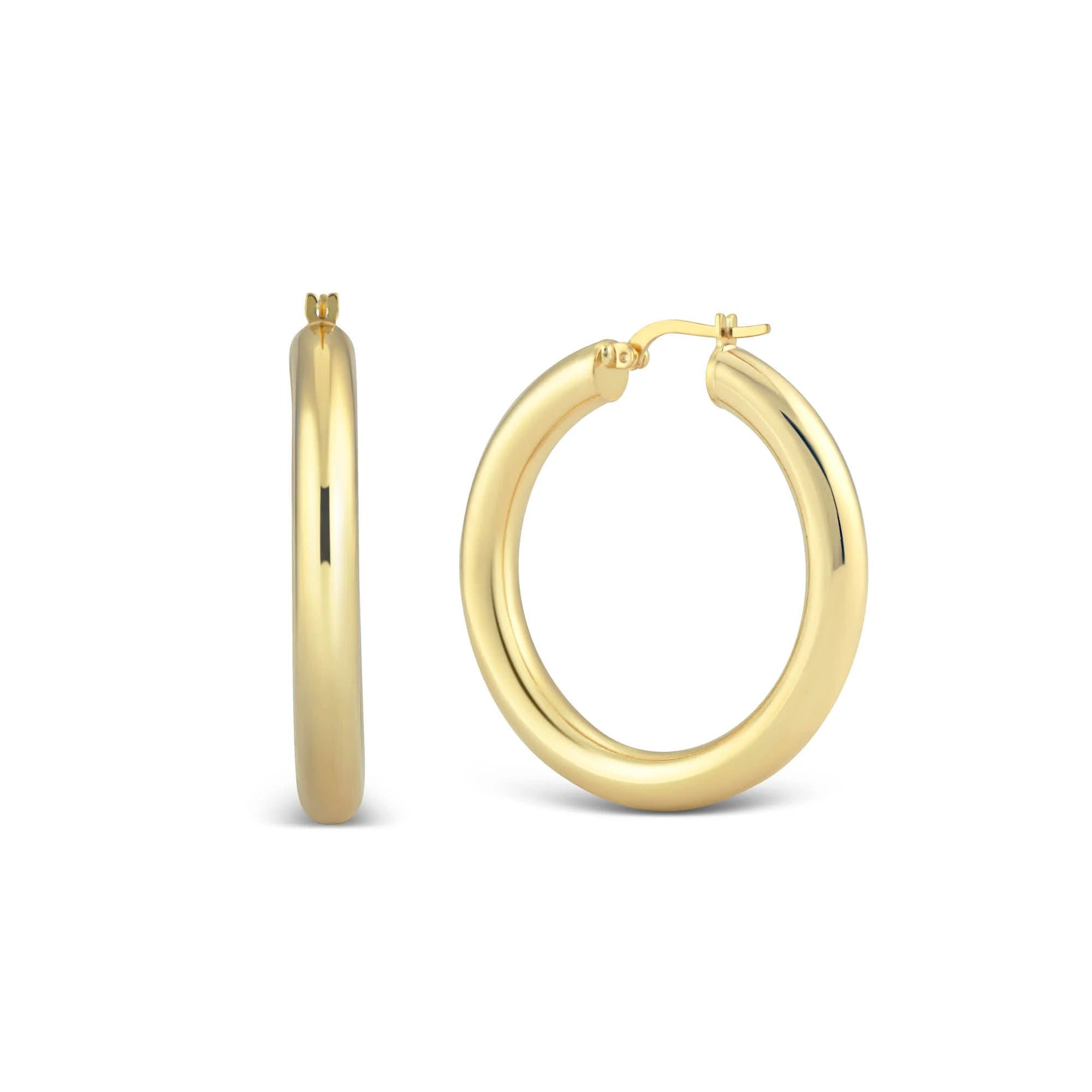 Thick Hoop Earrings - 18K Gold Vermeil