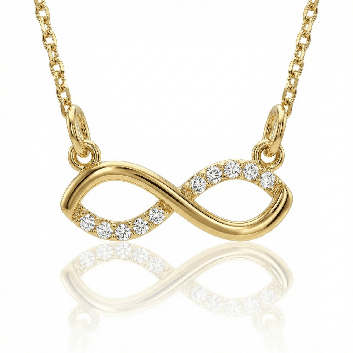 Infinity Necklace in 18K Gold Vermeil. Tarnish-resistant, perfect for daily wear.