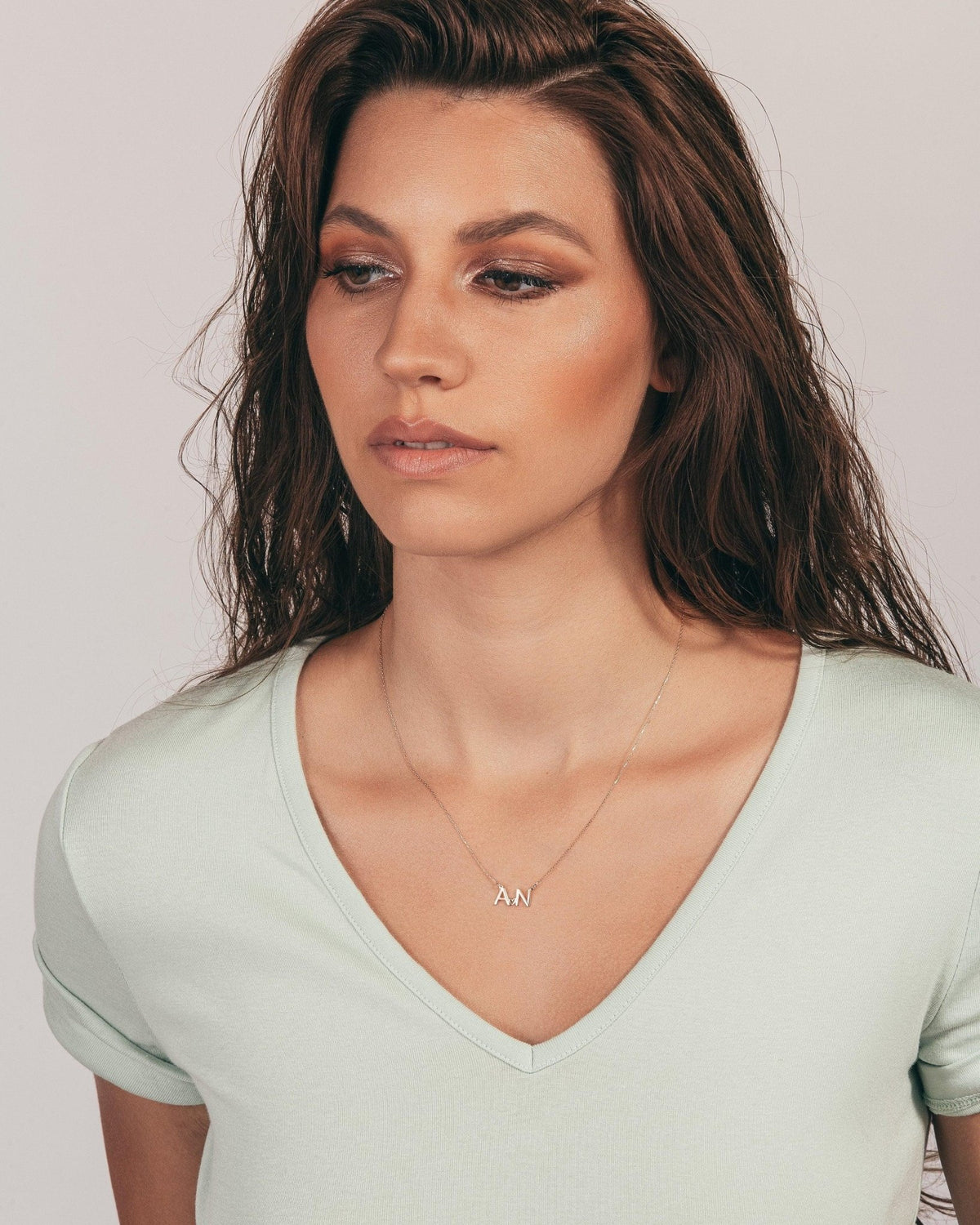 Initial Necklace with a Heart in Glamour Jewelry House gift box — 18K Gold Vermeil anniversary gift. Tarnish-resistant.